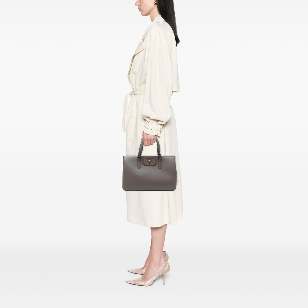 Bottega Veneta Intrecciato Trimmed Leather Ellittica Tote