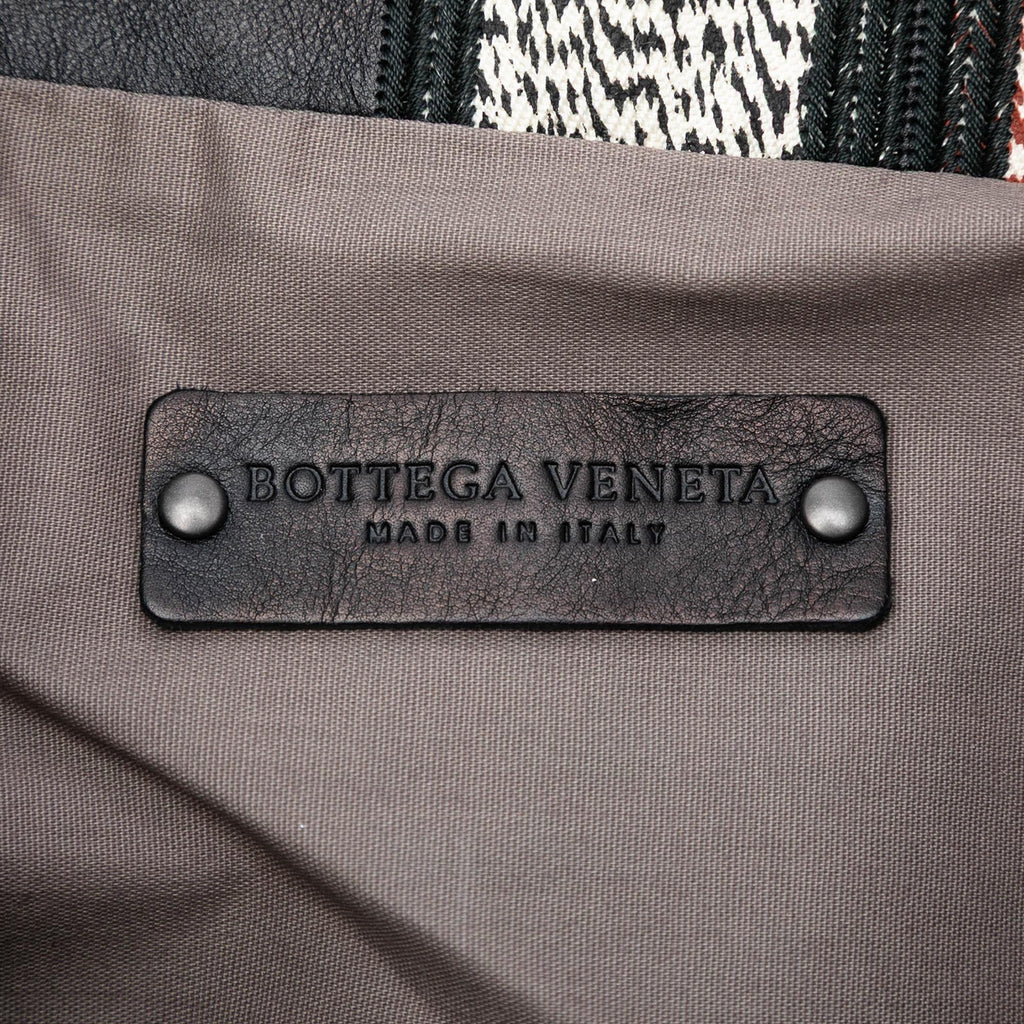Bottega Veneta Intrecciato Trimmed Nappa Vertical Stripe Tote