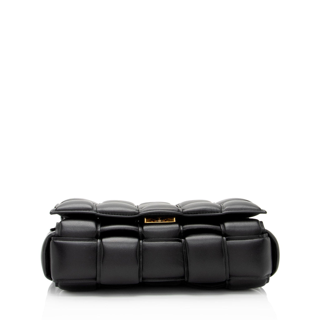 Bottega Veneta Lambskin Cassette Chain Maxi Shoulder Bag