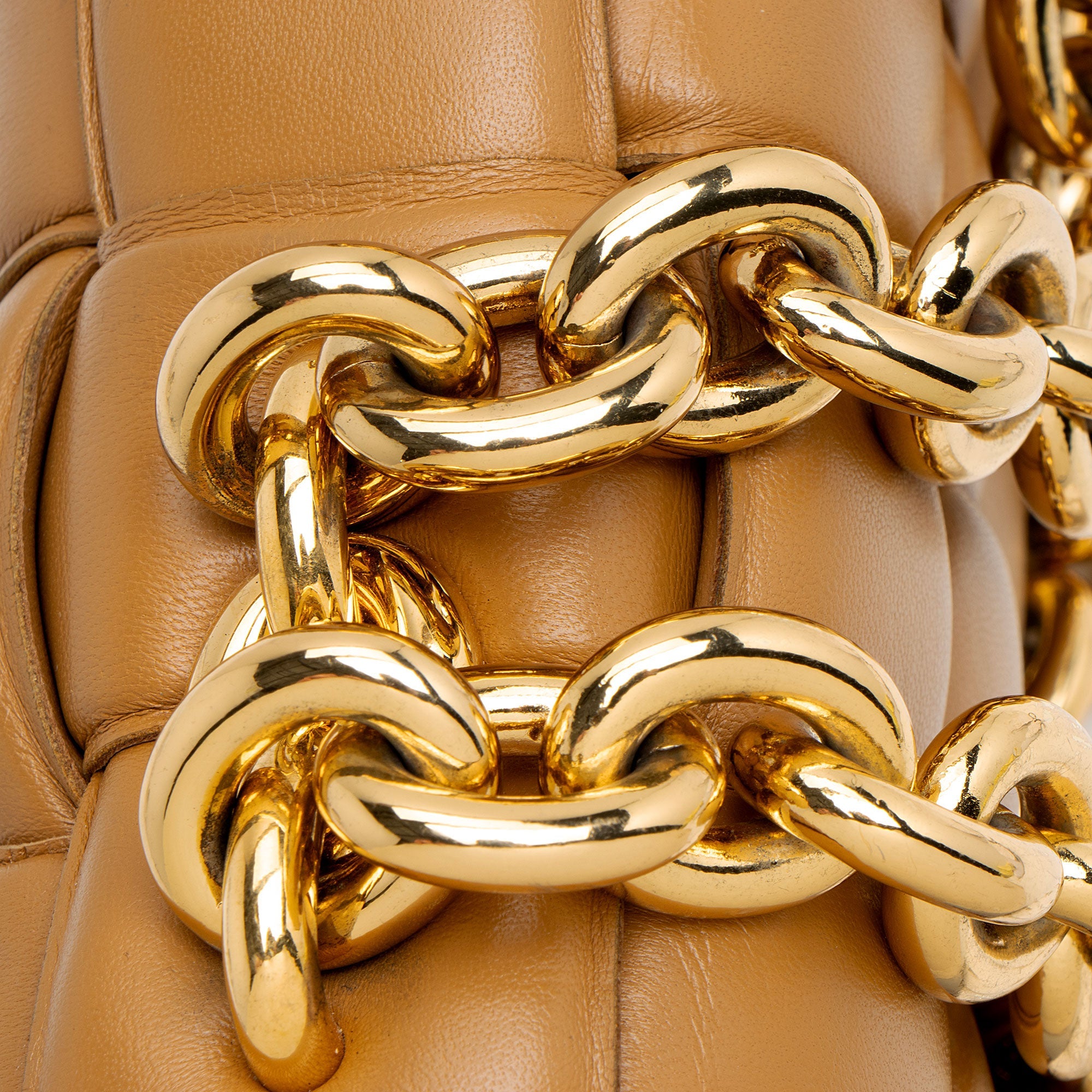 Bottega Veneta Lambskin Cassette Chain Maxi Shoulder Bag