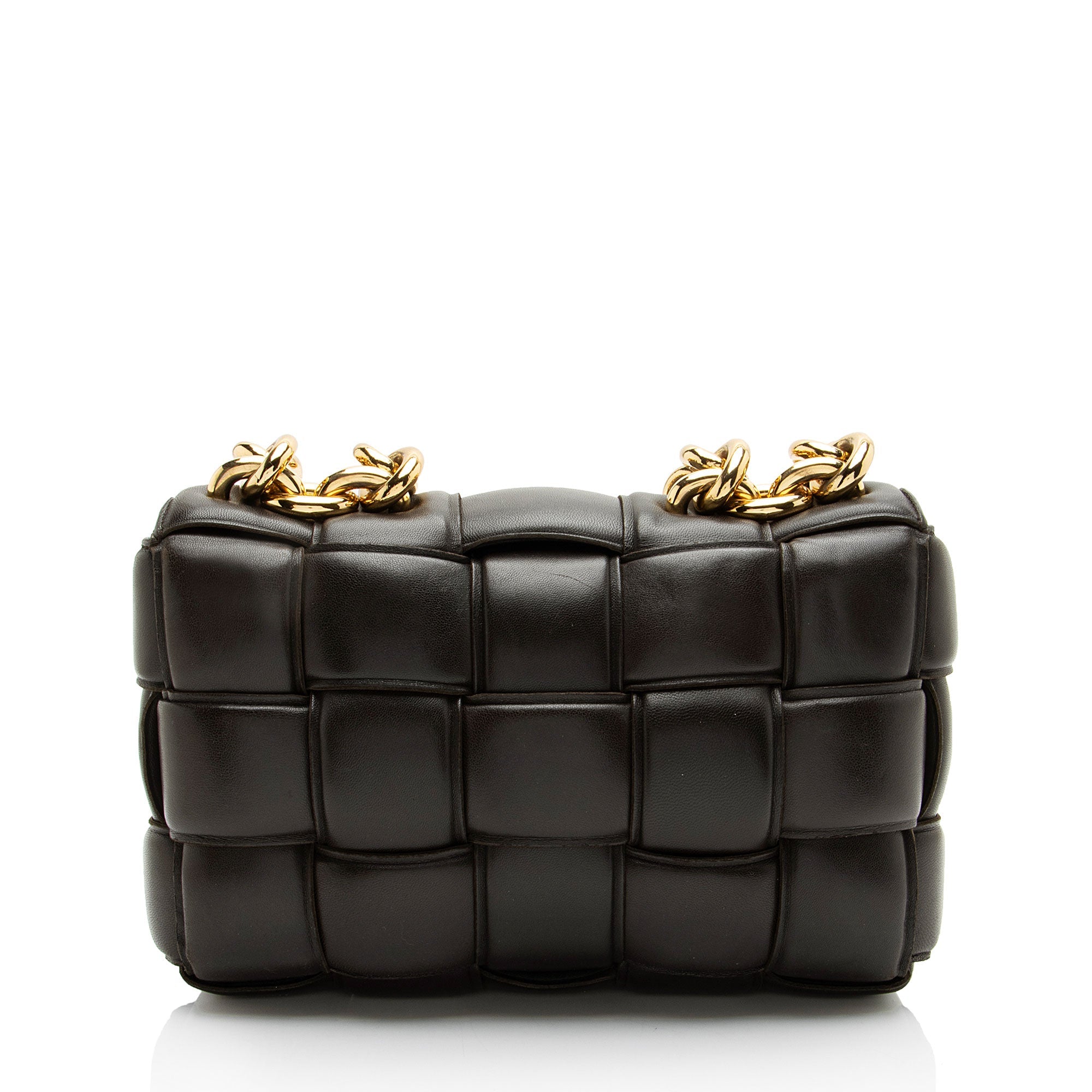 Bottega Veneta Lambskin Cassette Chain Maxi Shoulder Bag