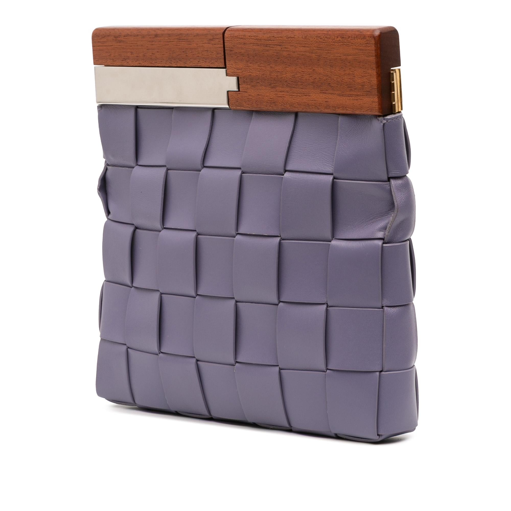 Bottega Veneta Lambskin Maxi Intrecciato The Snap Clutch