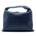 Bottega Veneta Large Calfskin and Denim Intrecciato Hop Hobo
