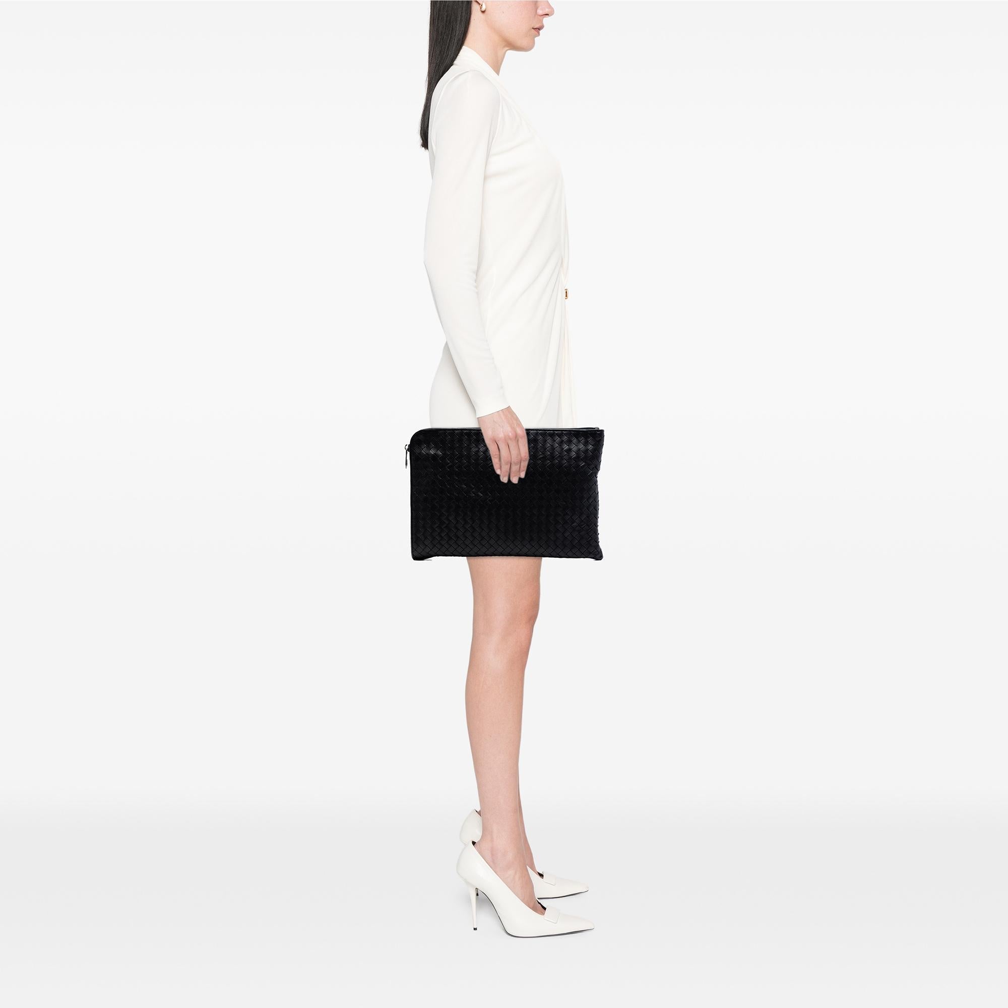 Bottega Veneta Large Nappa Intrecciato Zip Pouch