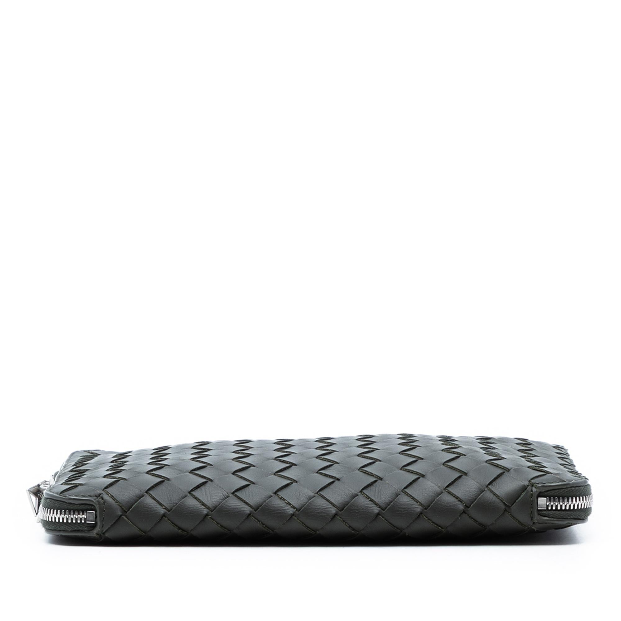 Bottega Veneta Leather Intrecciato Hydrology Document Case Pouch