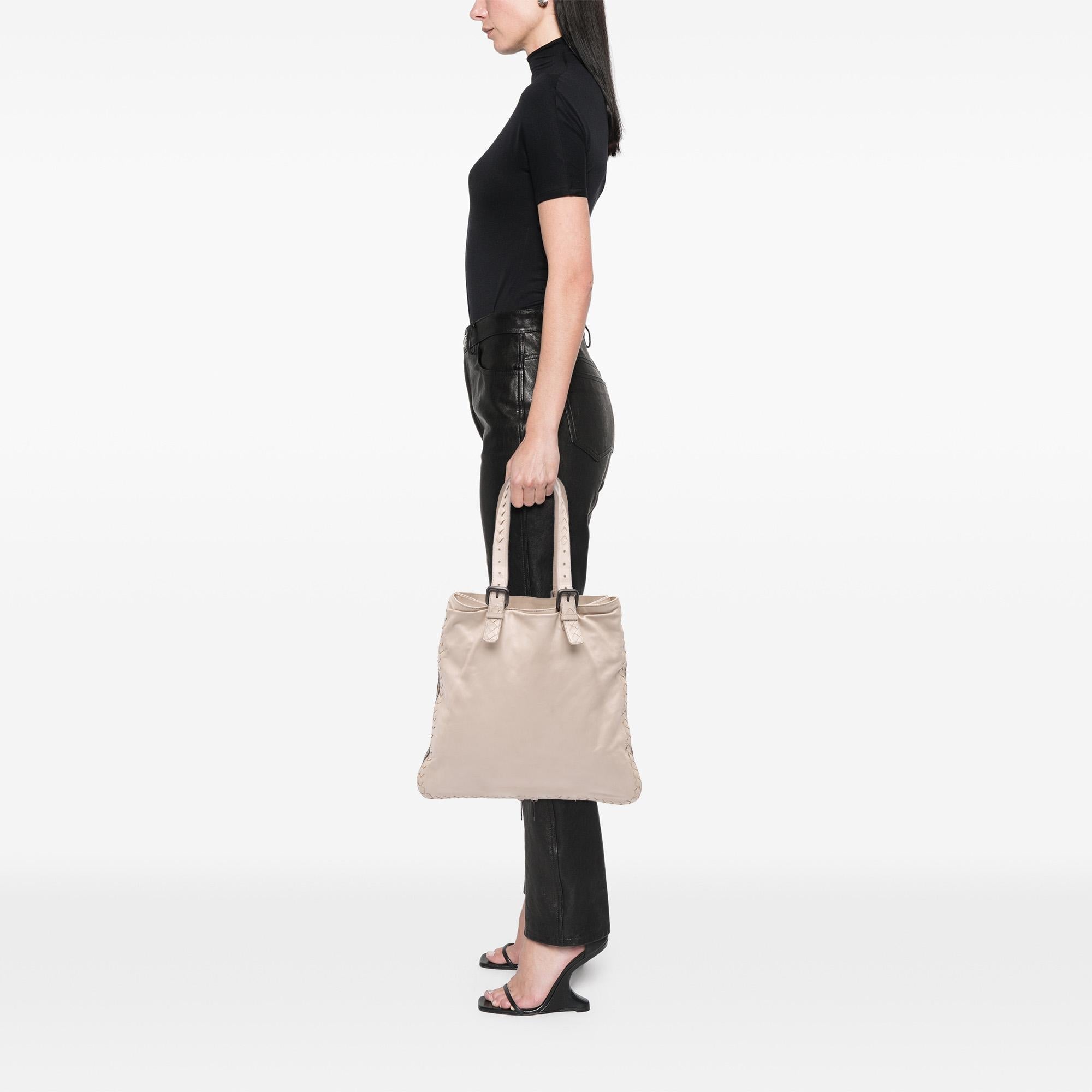 Bottega Veneta Leather Intrecciato Side Zip Tote