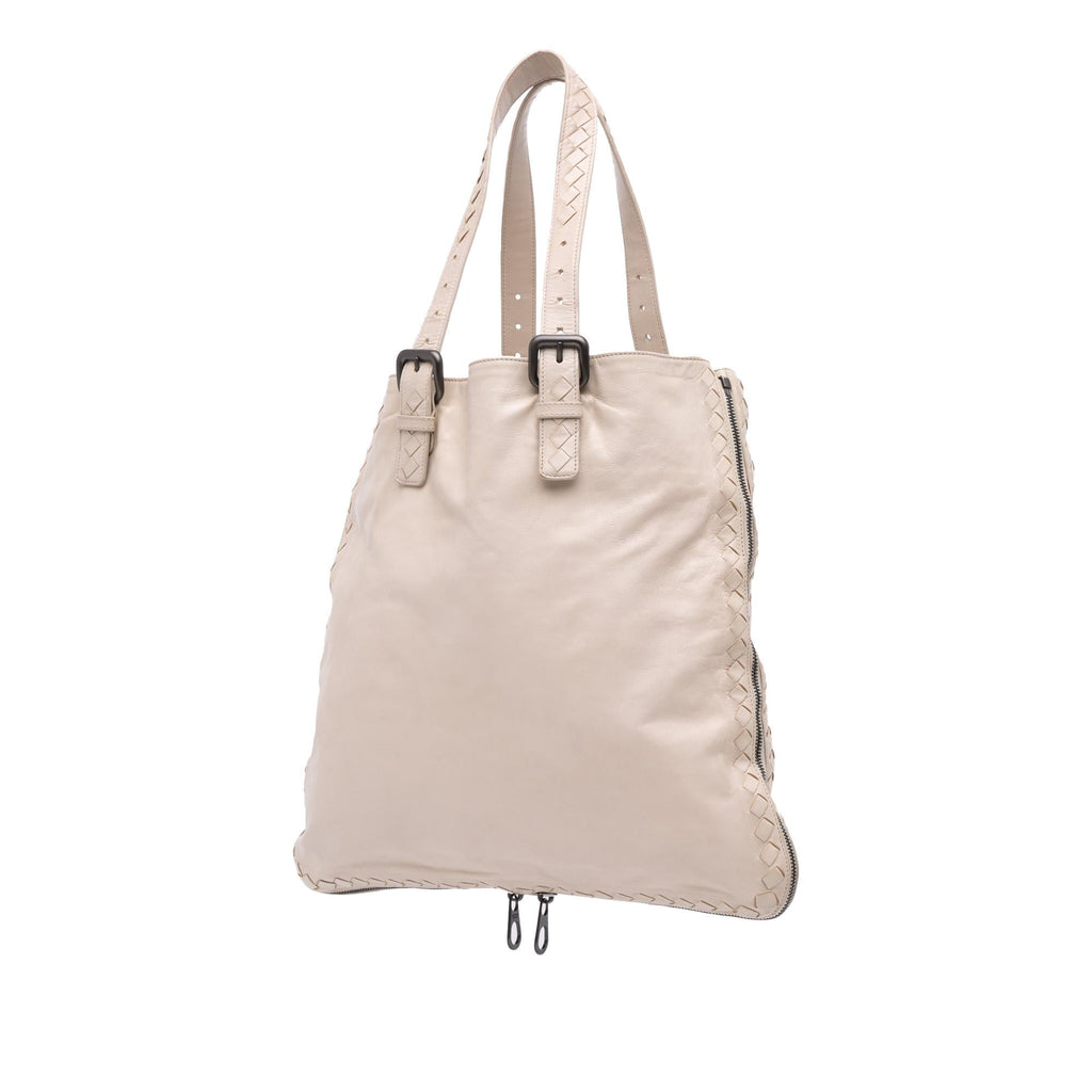 Bottega Veneta Leather Intrecciato Side Zip Tote