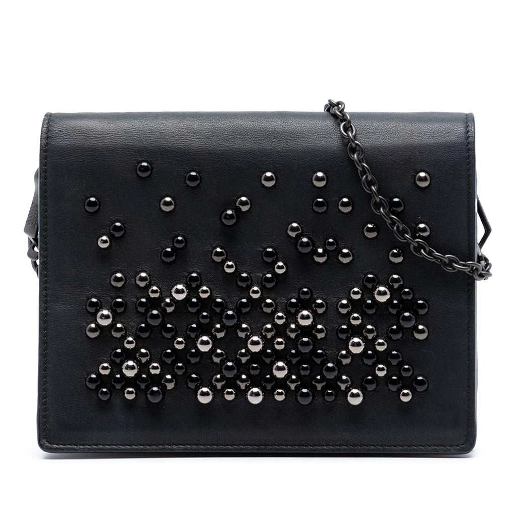 Bottega Veneta Leather Studded Wallet on Chain