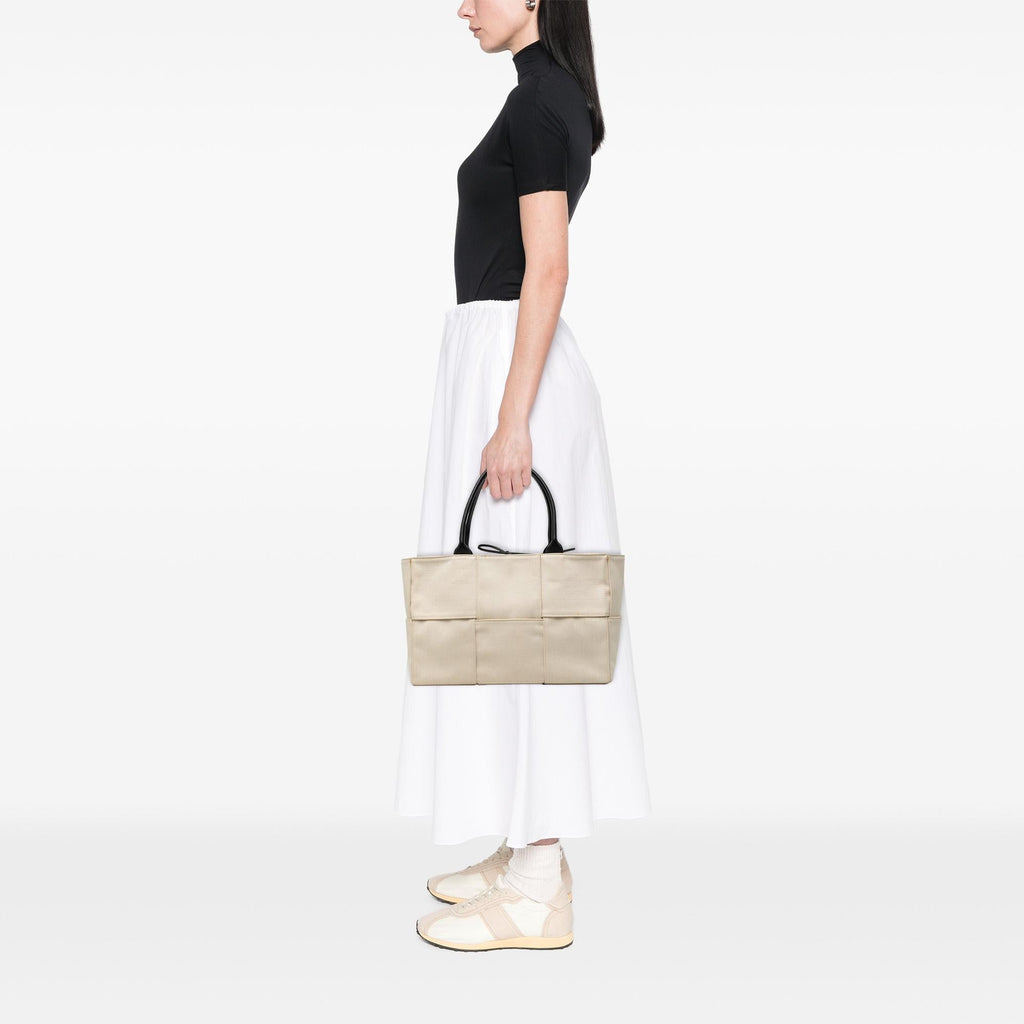 Bottega Veneta Medium Canvas Maxi Intrecciato Arco Tote