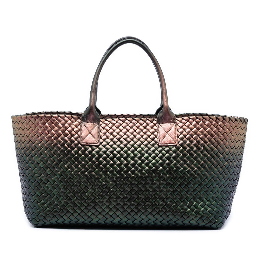 Bottega Veneta Medium Iridescent Nappa Intrecciato Cabat Tote