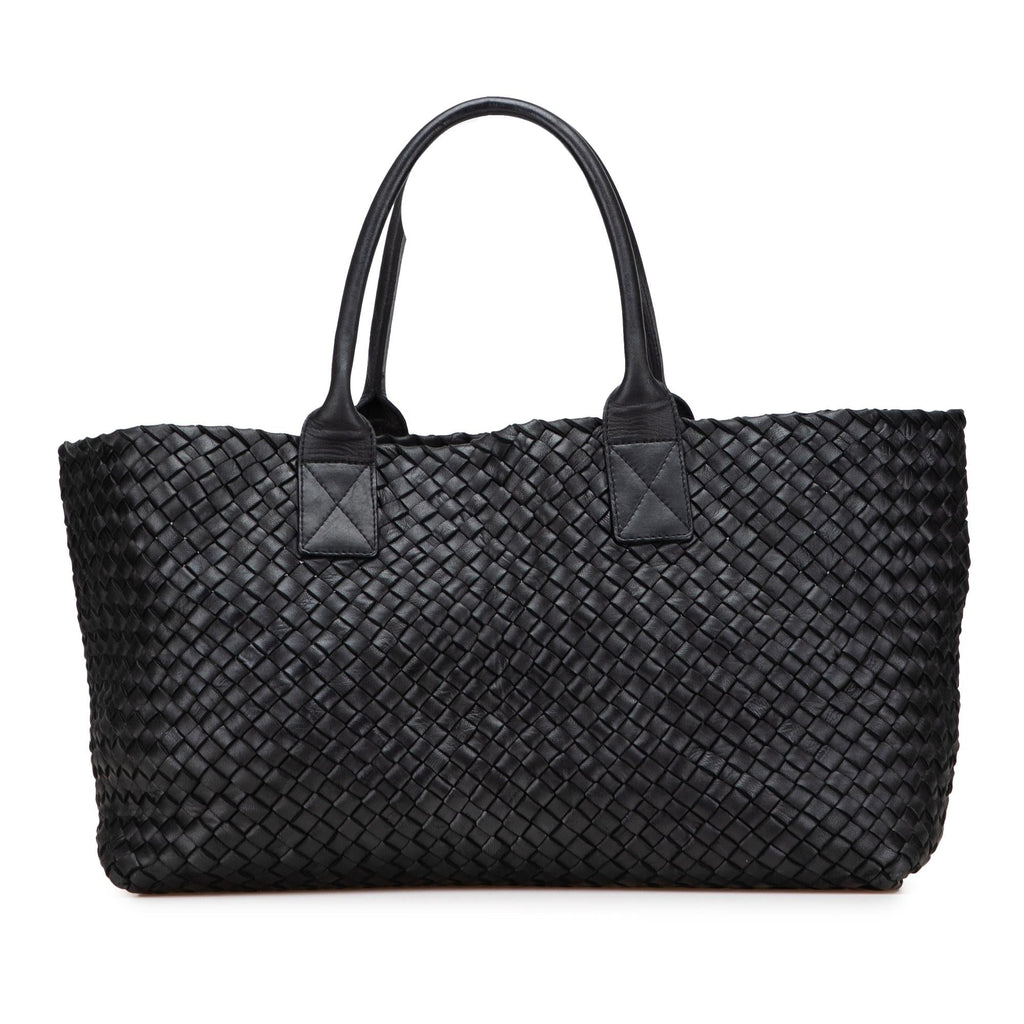 Bottega Veneta Medium Lambskin Intreccio Cabat Tote