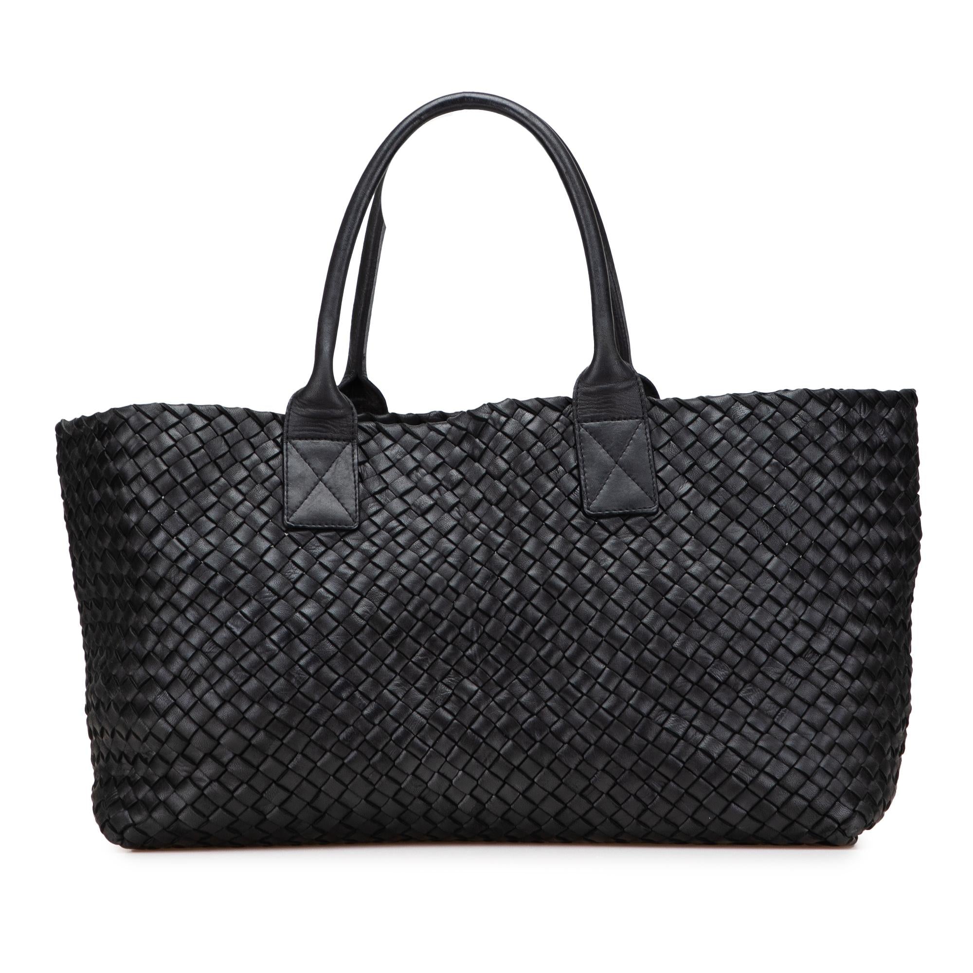 Bottega Veneta Medium Lambskin Intreccio Cabat Tote