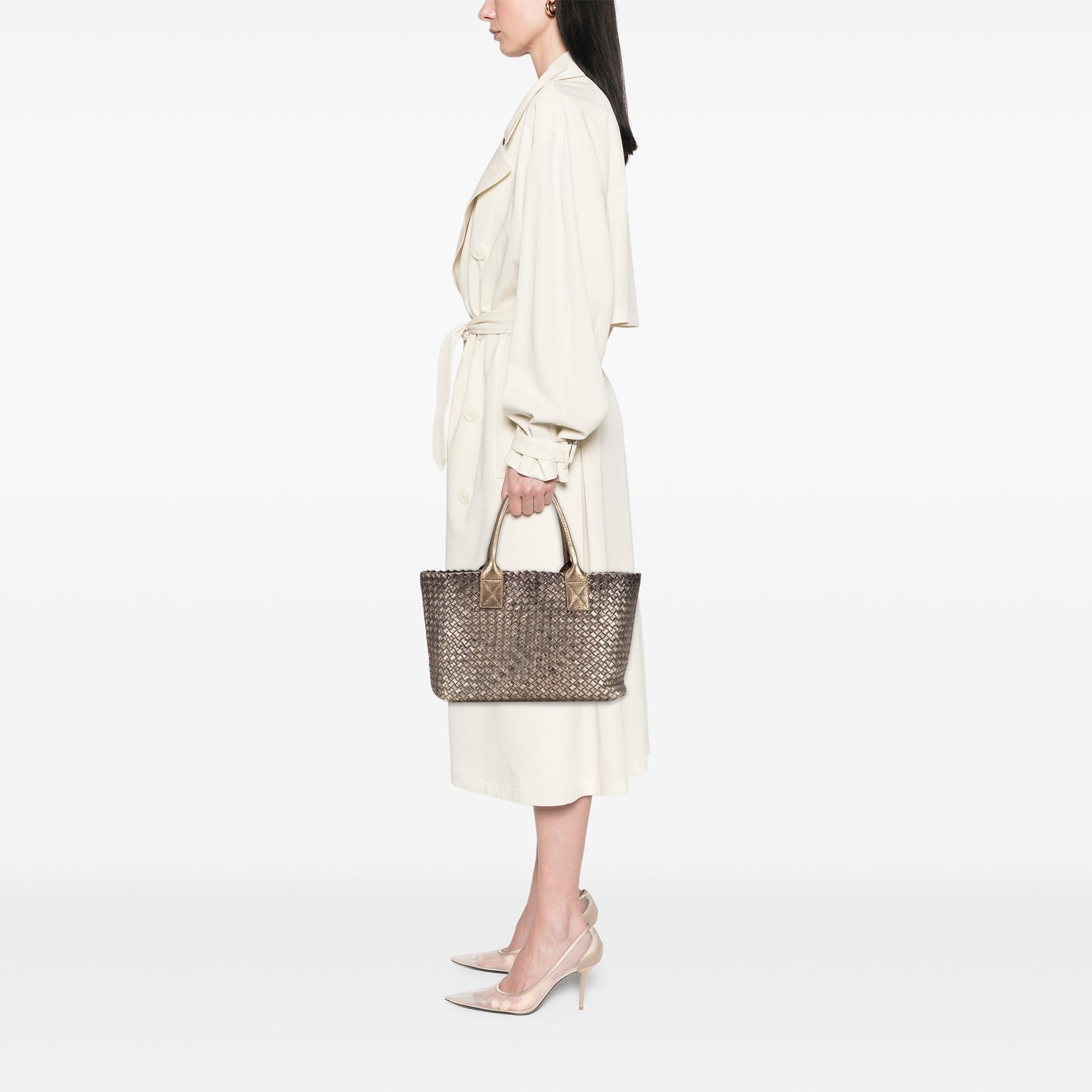 Bottega Veneta Medium Lambskin Intreccio Cabat Tote