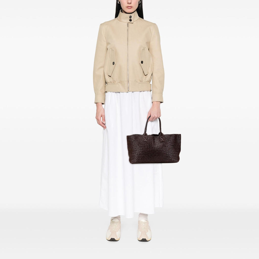 Bottega Veneta Medium Lambskin Intreccio Cabat Tote