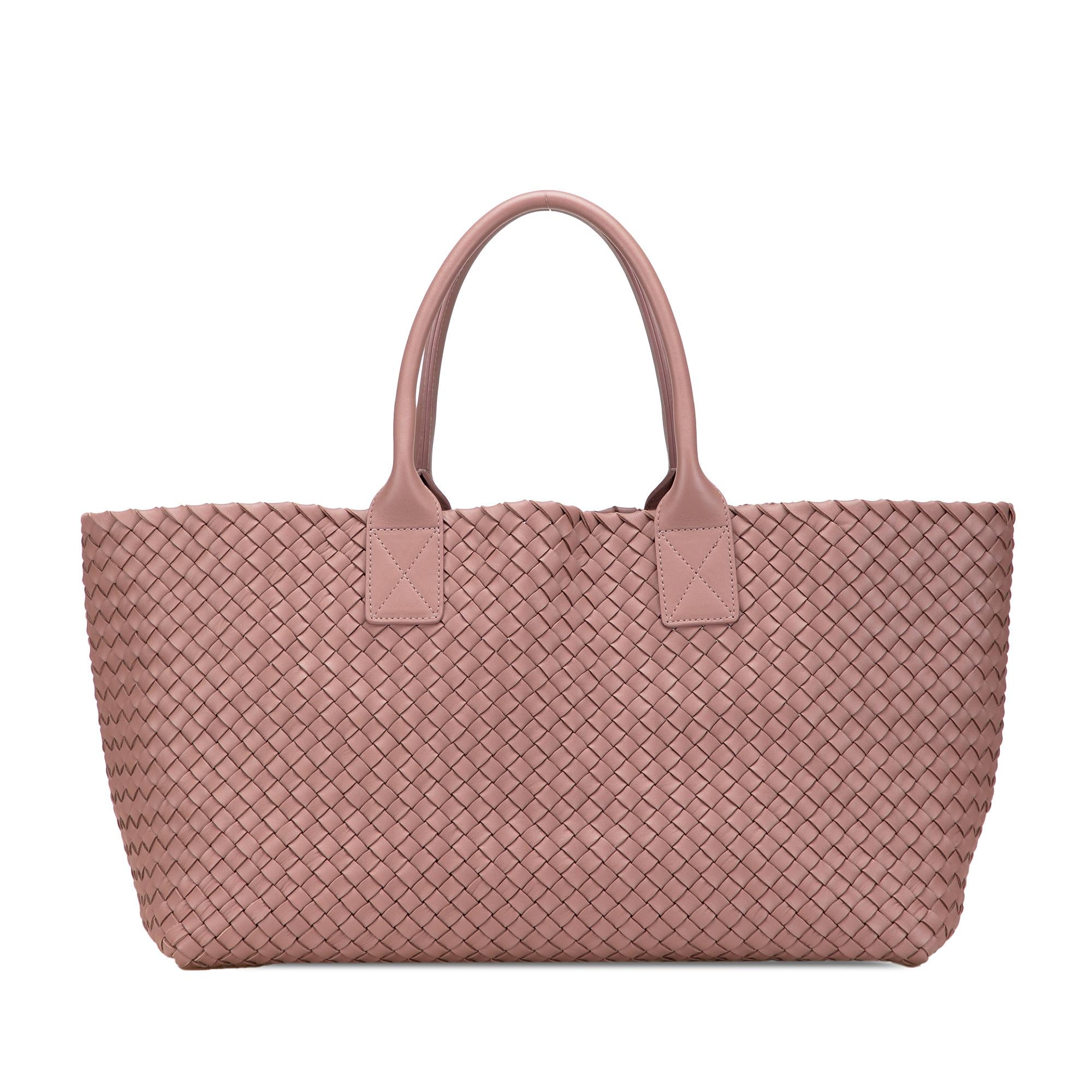 Bottega Veneta Medium Lambskin Intreccio Cabat Tote