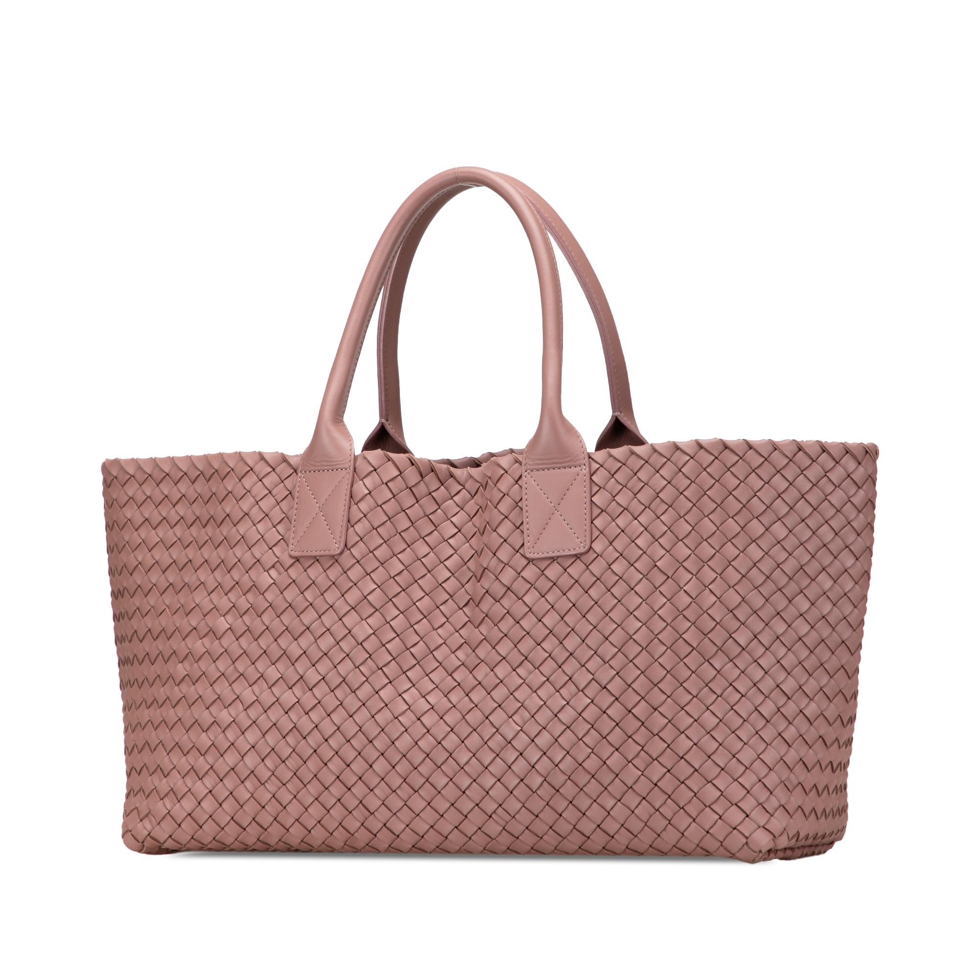 Bottega Veneta Medium Lambskin Intreccio Cabat Tote