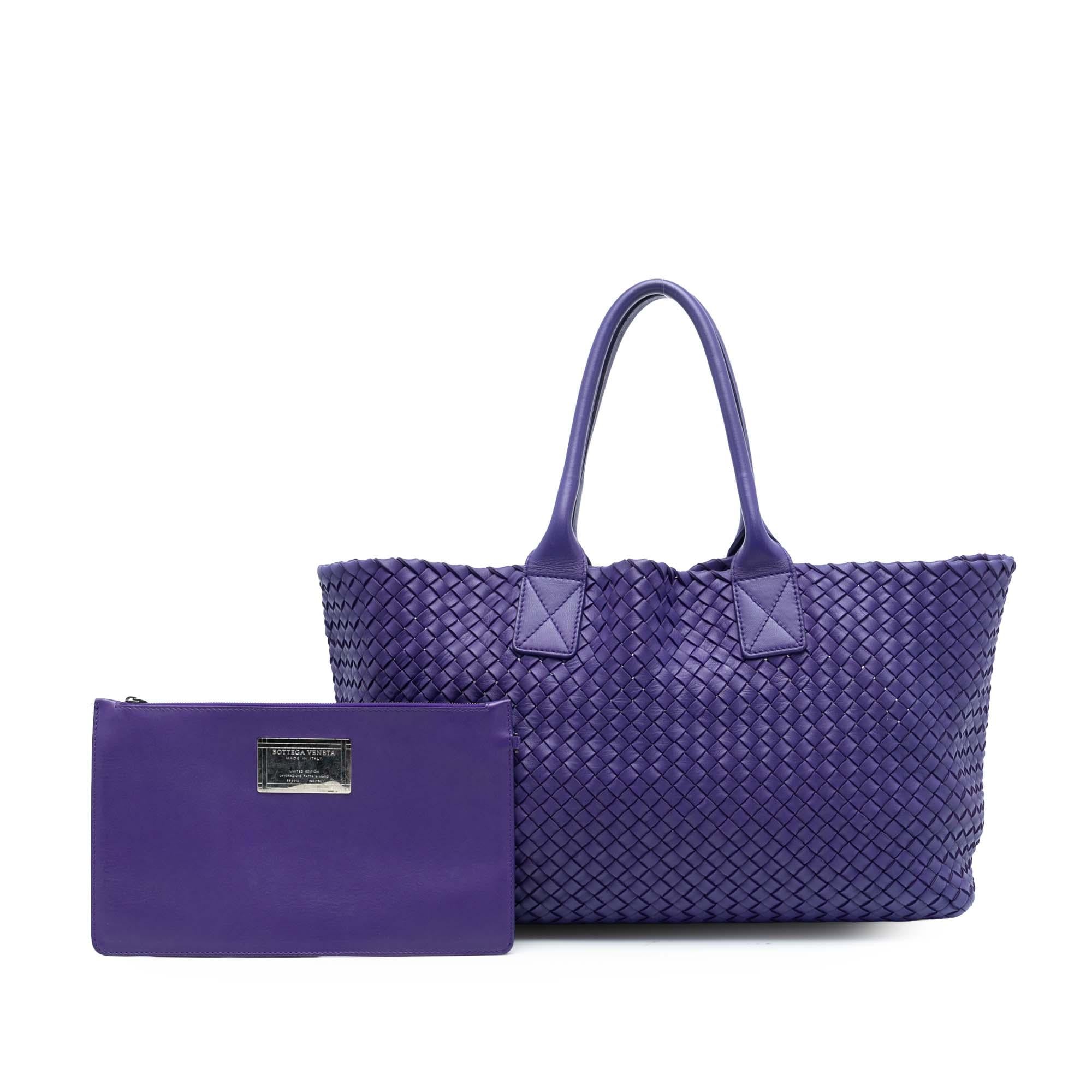 Bottega Veneta Medium Lambskin Intreccio Cabat Tote