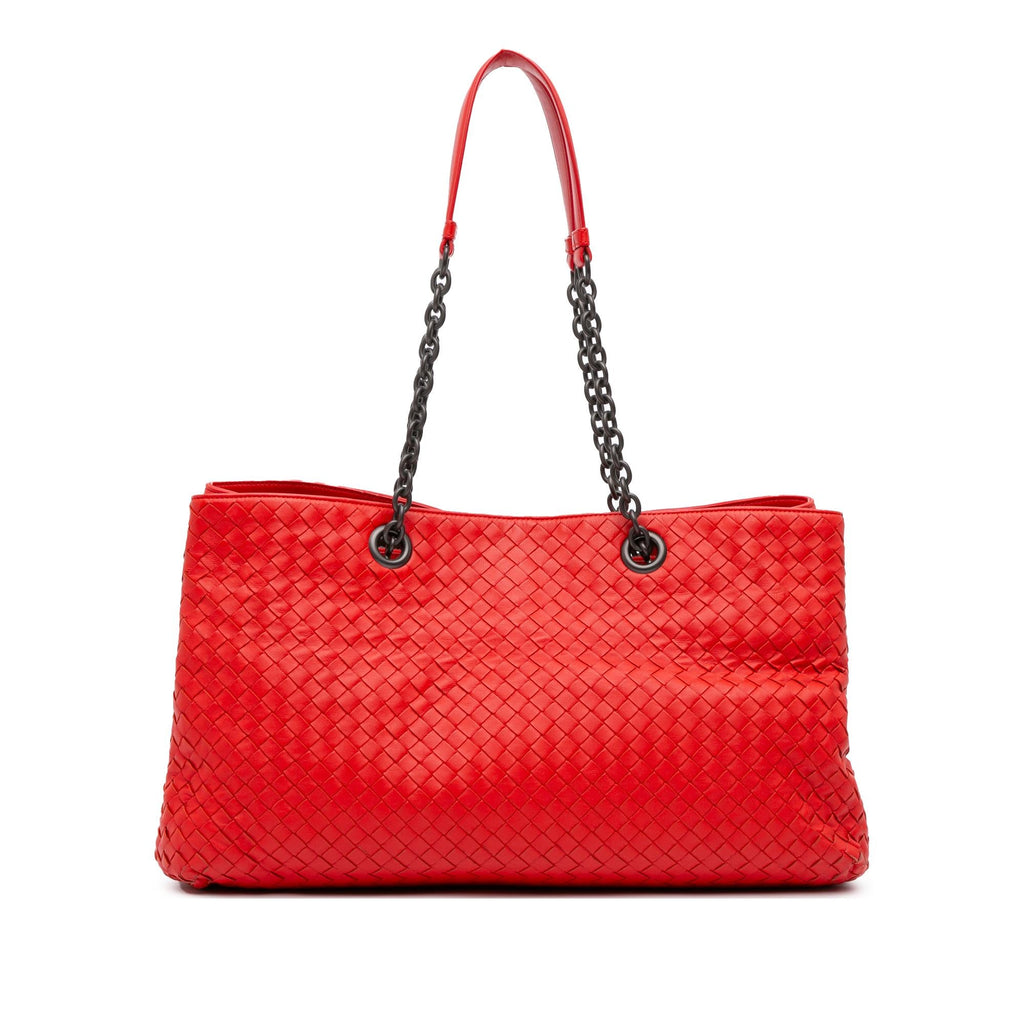 Bottega Veneta Medium Nappa Intrecciato Double Chain Tote