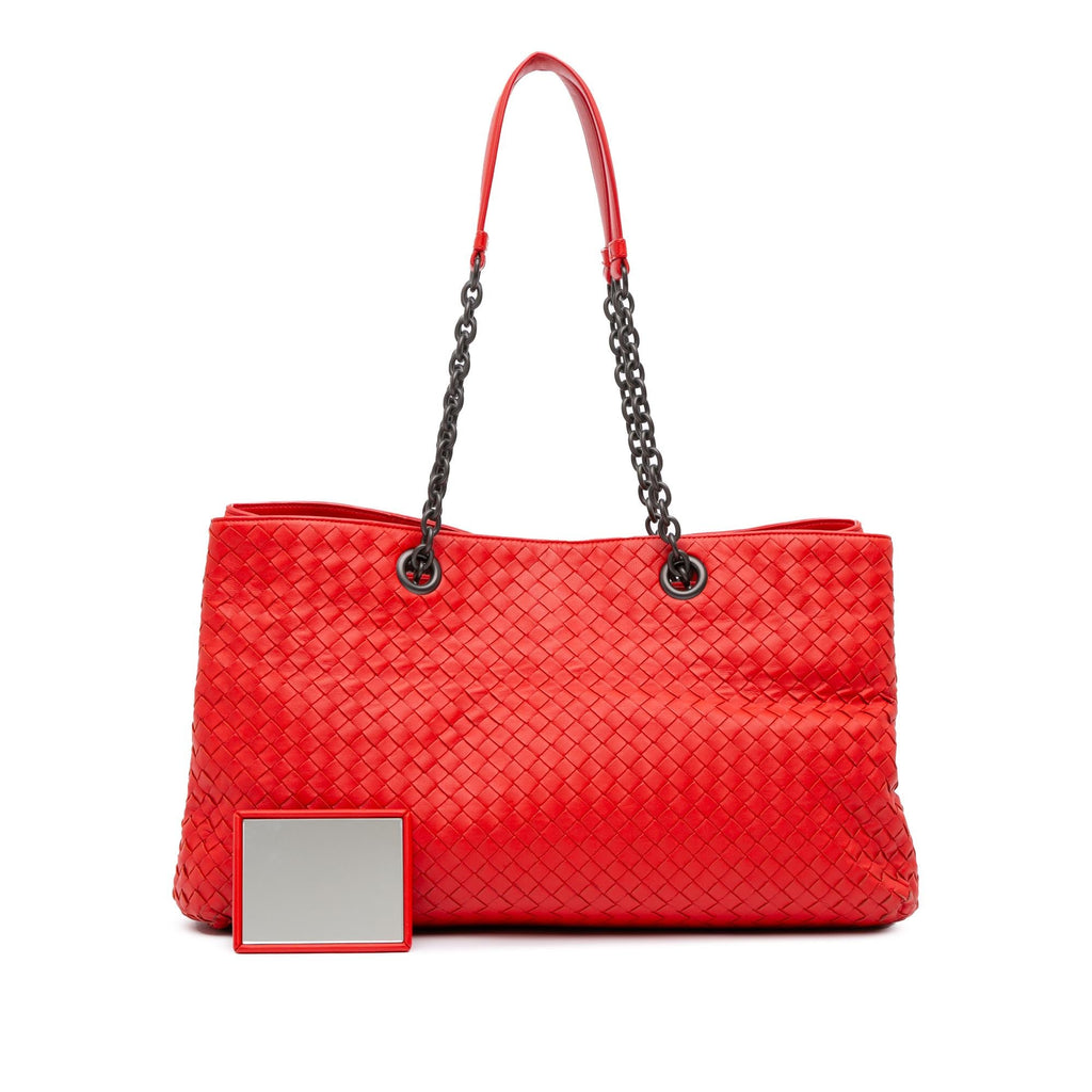 Bottega Veneta Medium Nappa Intrecciato Double Chain Tote