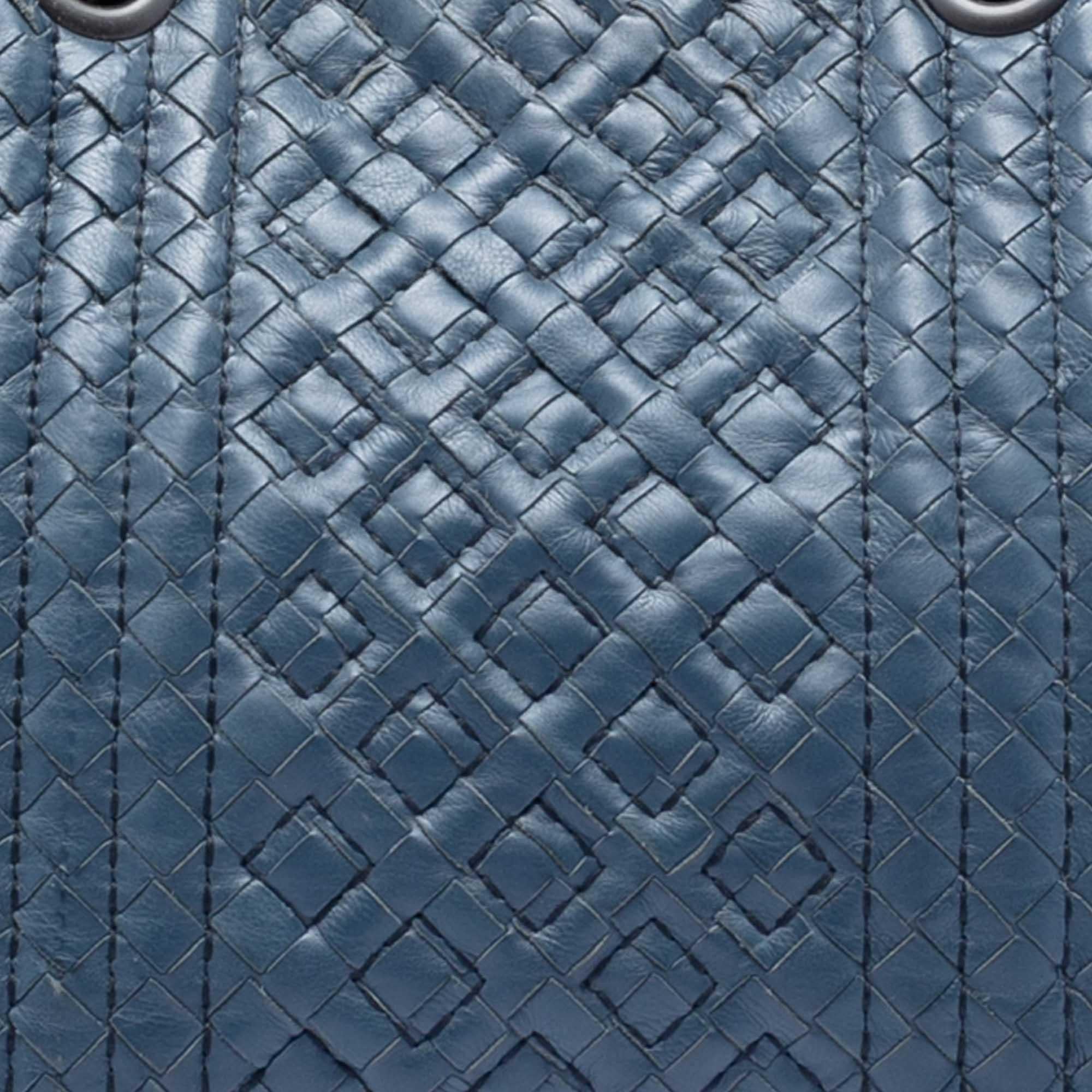 Bottega Veneta Medium Nappa Intrecciato Stitched Double Chain Tote