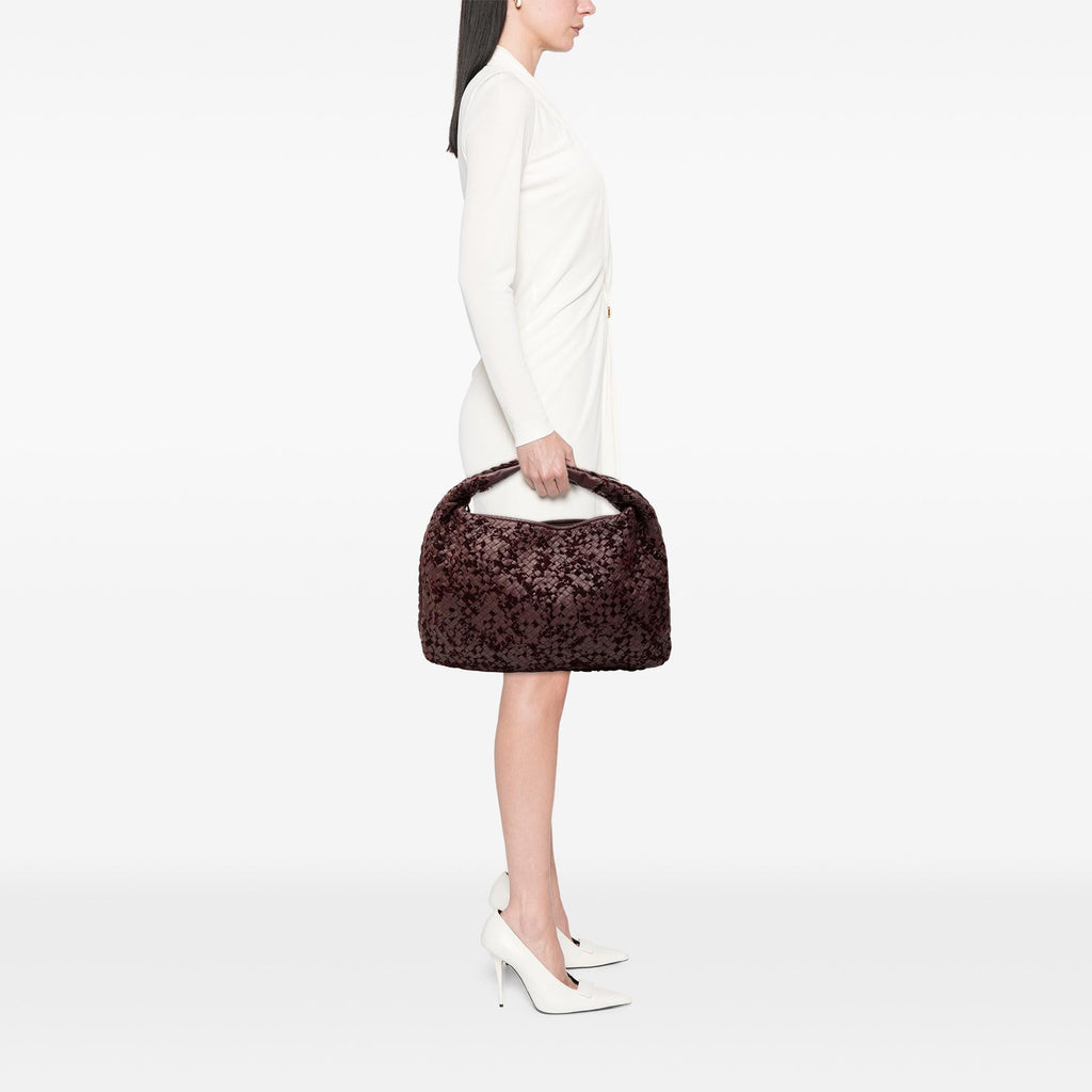 Bottega Veneta Medium Velvet Speckled Nappa Intrecciato Veneta Hobo
