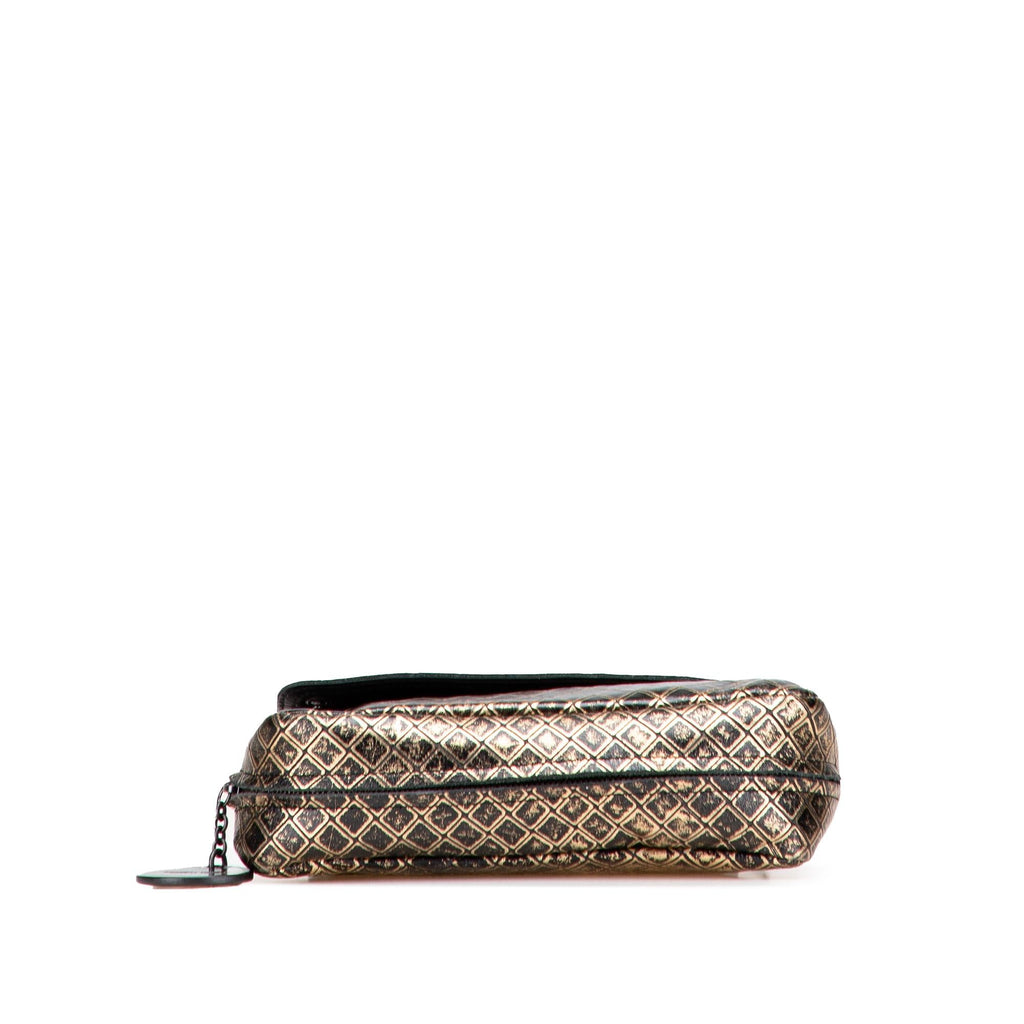Bottega Veneta Metallic Calfskin Intrecciomirage Chain Flap Crossbody