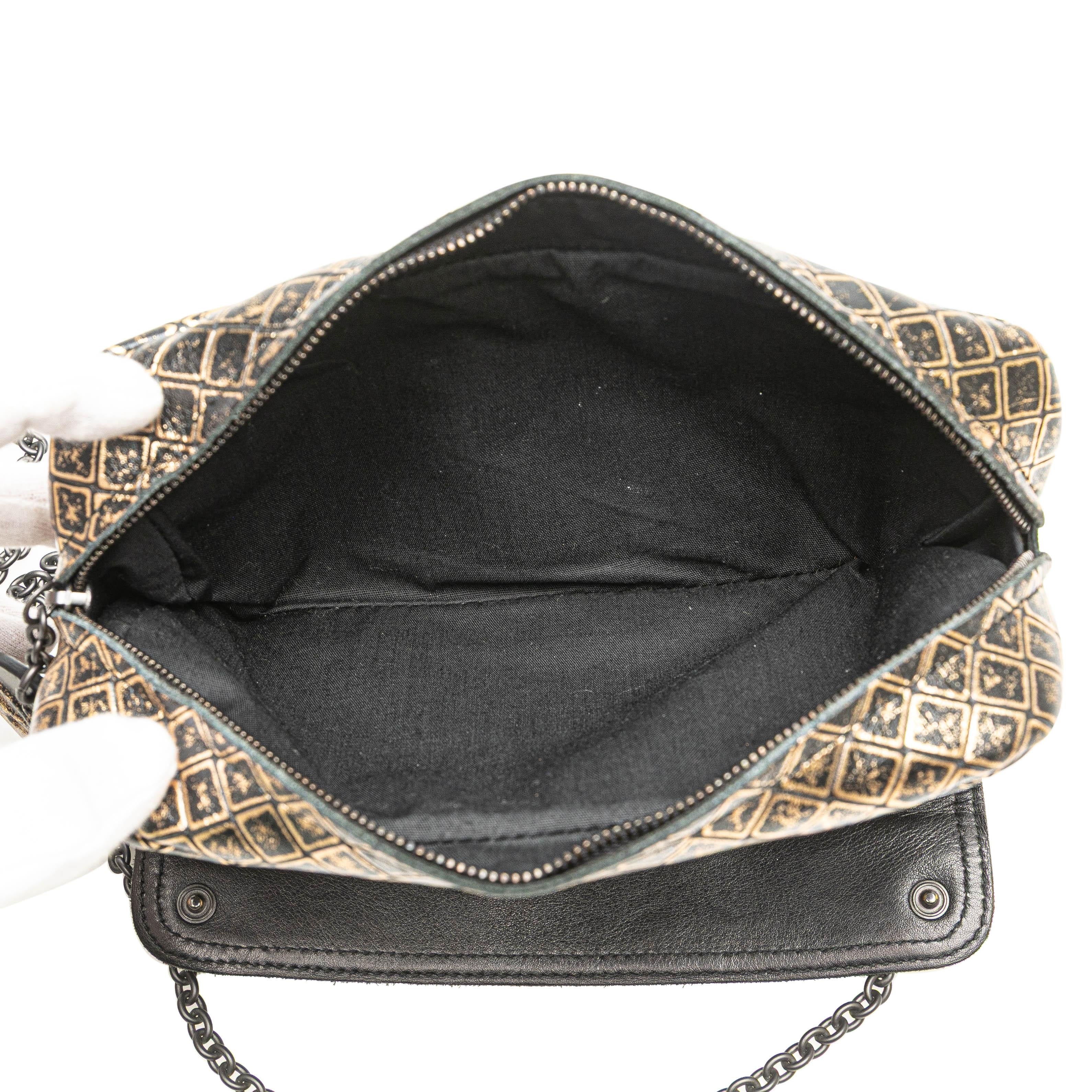 Bottega Veneta Metallic Calfskin Intrecciomirage Chain Flap Crossbody