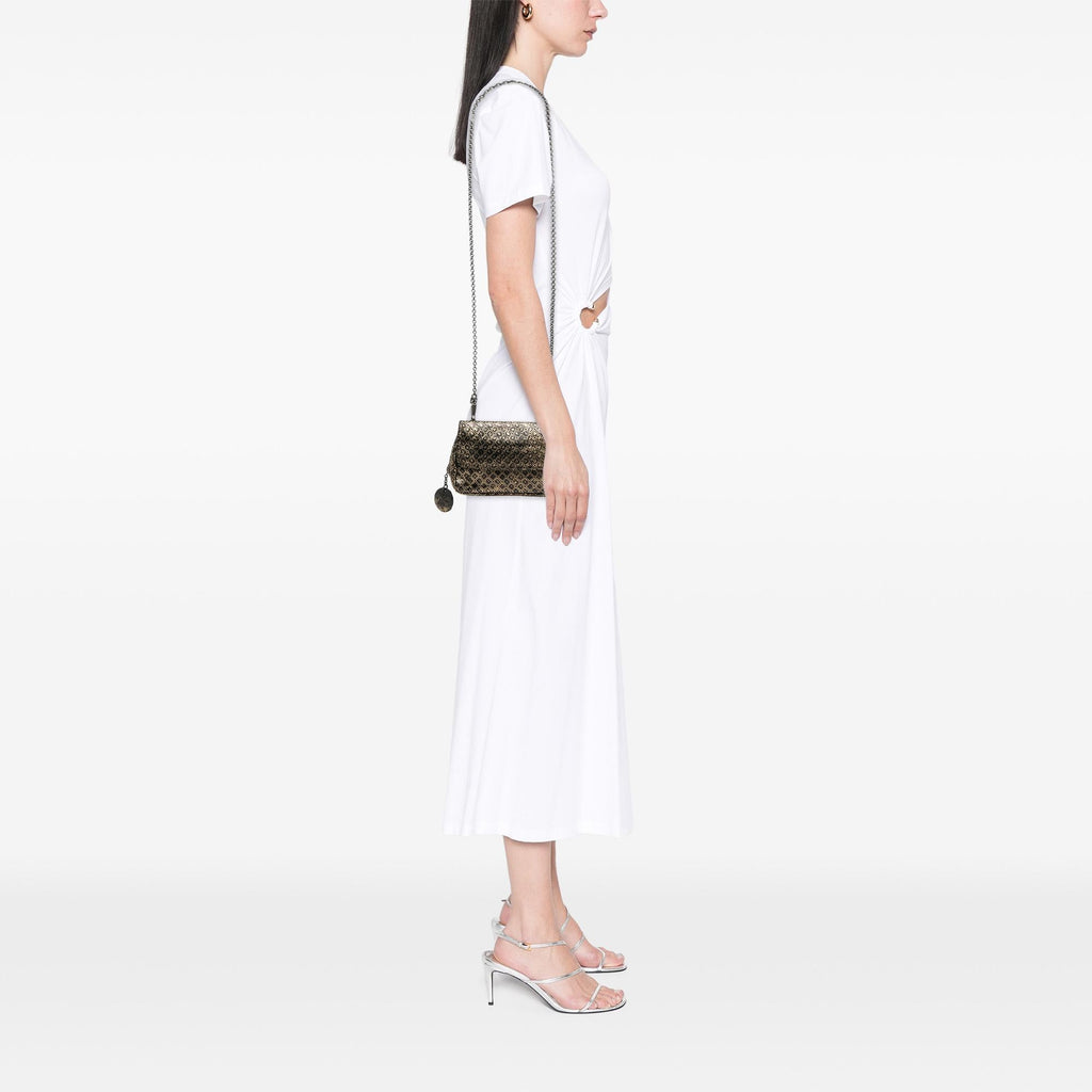 Bottega Veneta Metallic Calfskin Intrecciomirage Chain Flap Crossbody