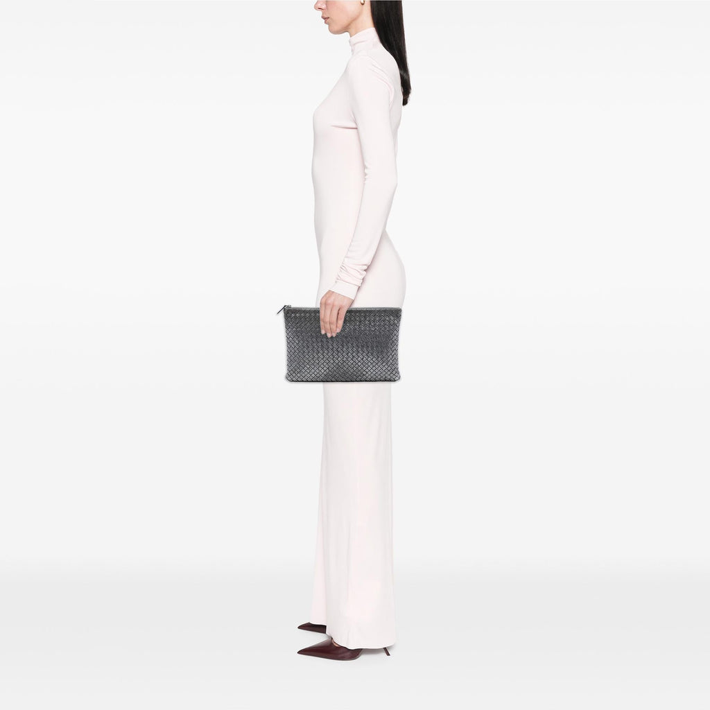 Bottega Veneta Metallic Nappa Intrecciato Clutch