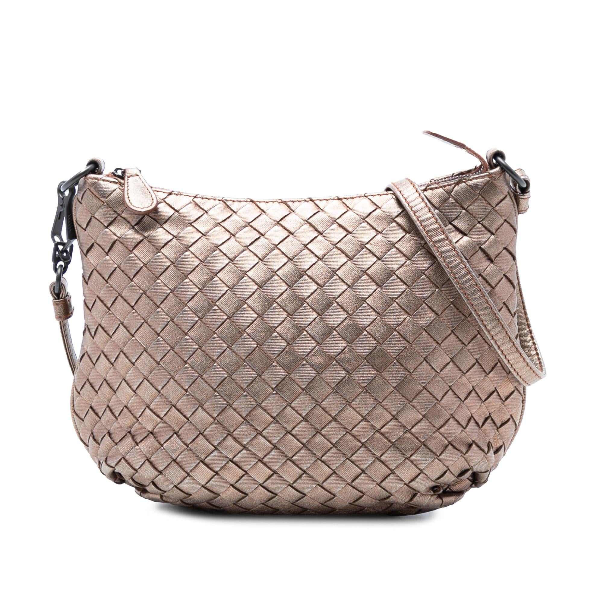 Bottega Veneta Metallic Nappa Intrecciato Crossbody