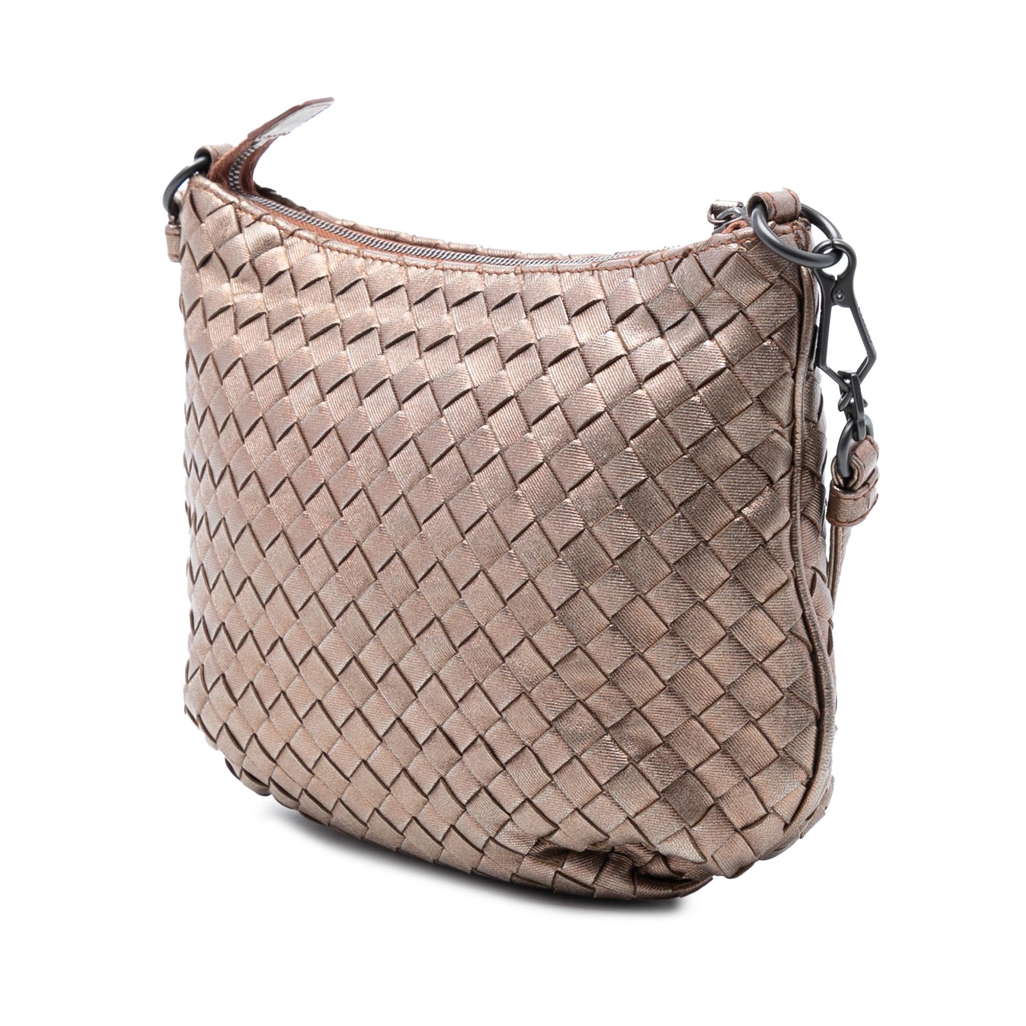 Bottega Veneta Metallic Nappa Intrecciato Crossbody