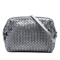 Bottega Veneta Metallic Nappa Intrecciato Nodini Crossbody
