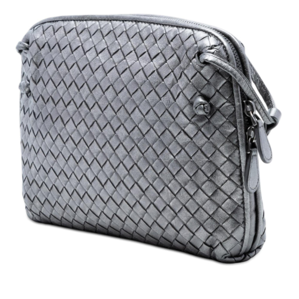 Bottega Veneta Metallic Nappa Intrecciato Nodini Crossbody