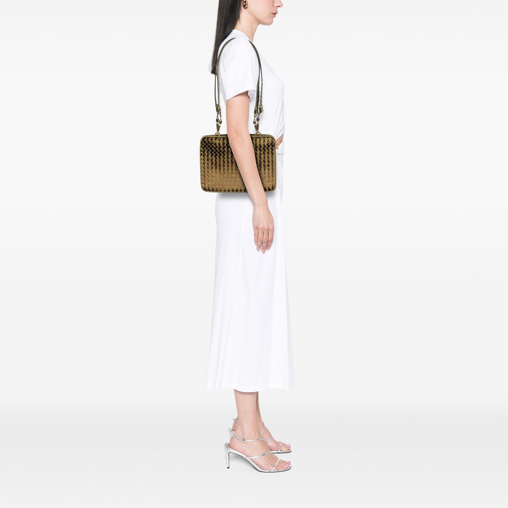 Bottega Veneta Metallic Nappa Intrecciato Shoulder Bag