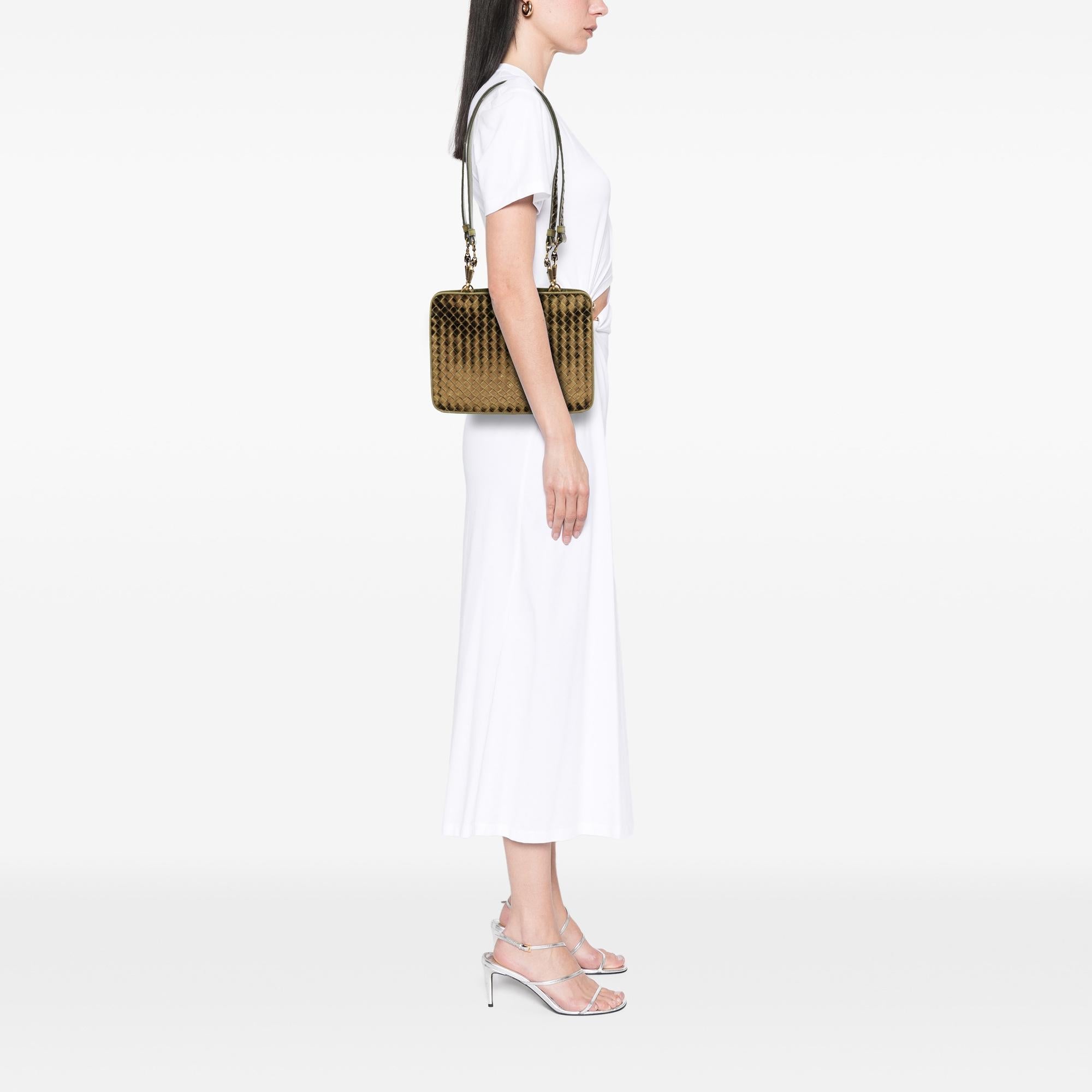 Bottega Veneta Metallic Nappa Intrecciato Shoulder Bag