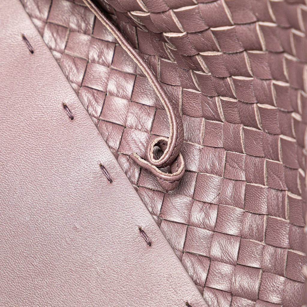 Bottega Veneta Mini Lambskin Intreccio Cabat Tote