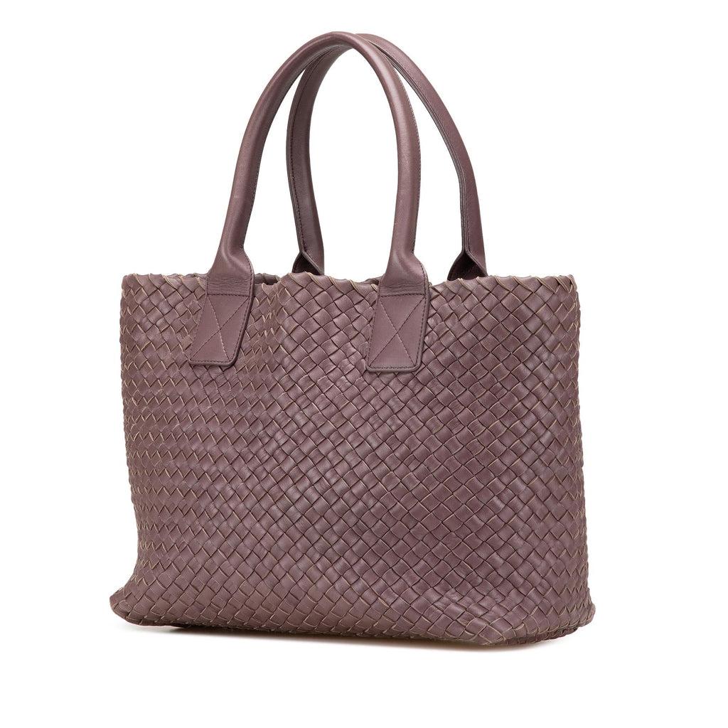 Bottega Veneta Mini Lambskin Intreccio Cabat Tote