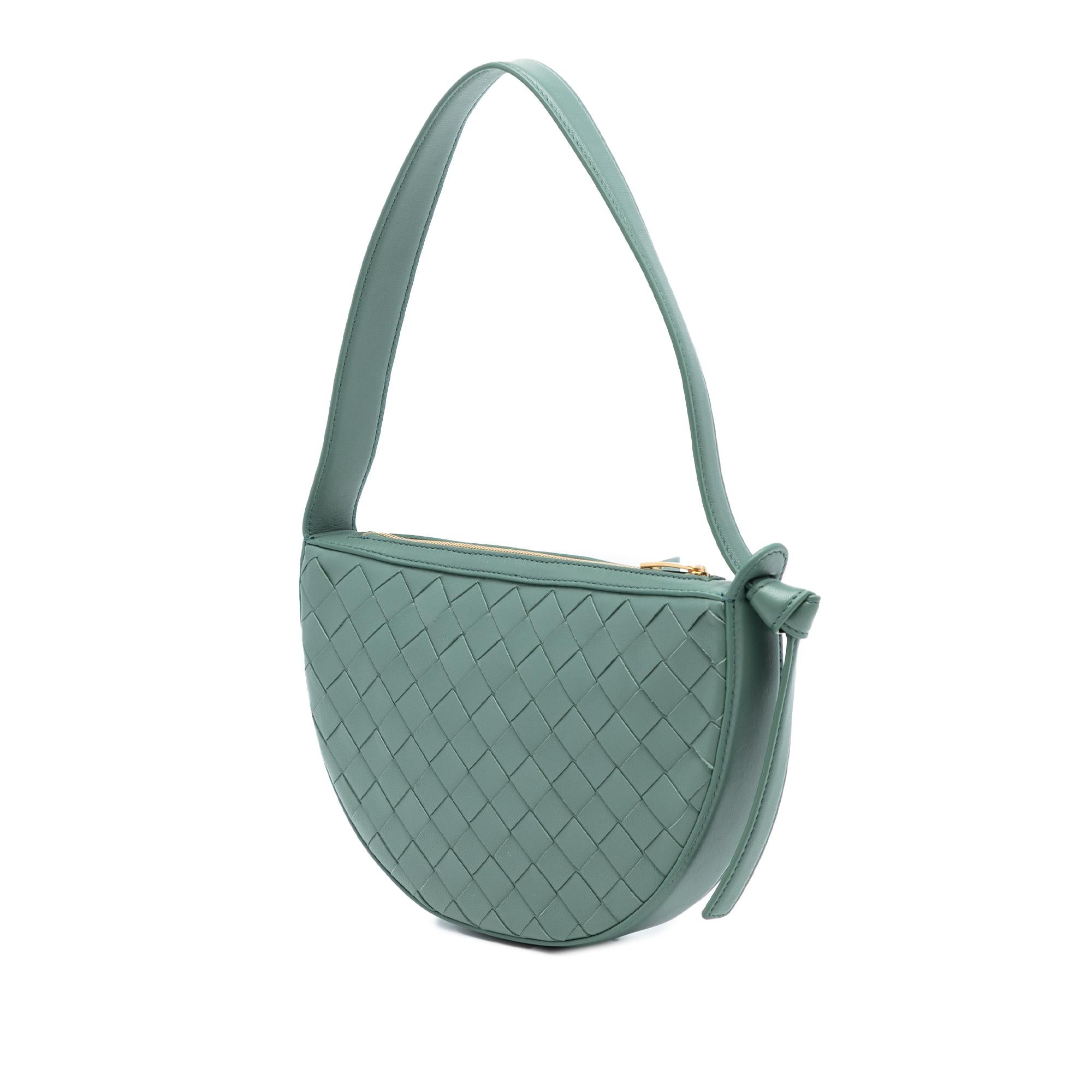 Bottega Veneta Mini Leather Intrecciato Sunrise Hobo