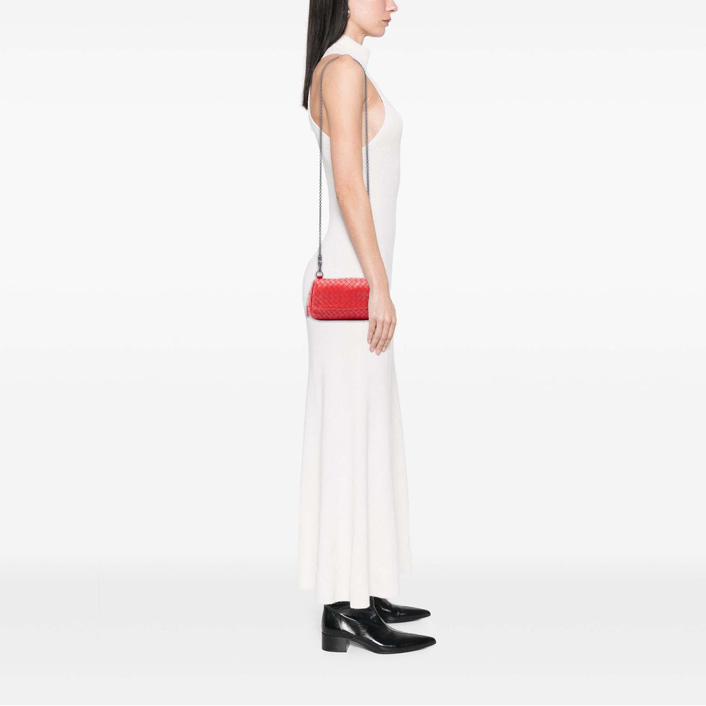 Bottega Veneta Mini Nappa Intrecciato Expandable Chain Flap Crossbody
