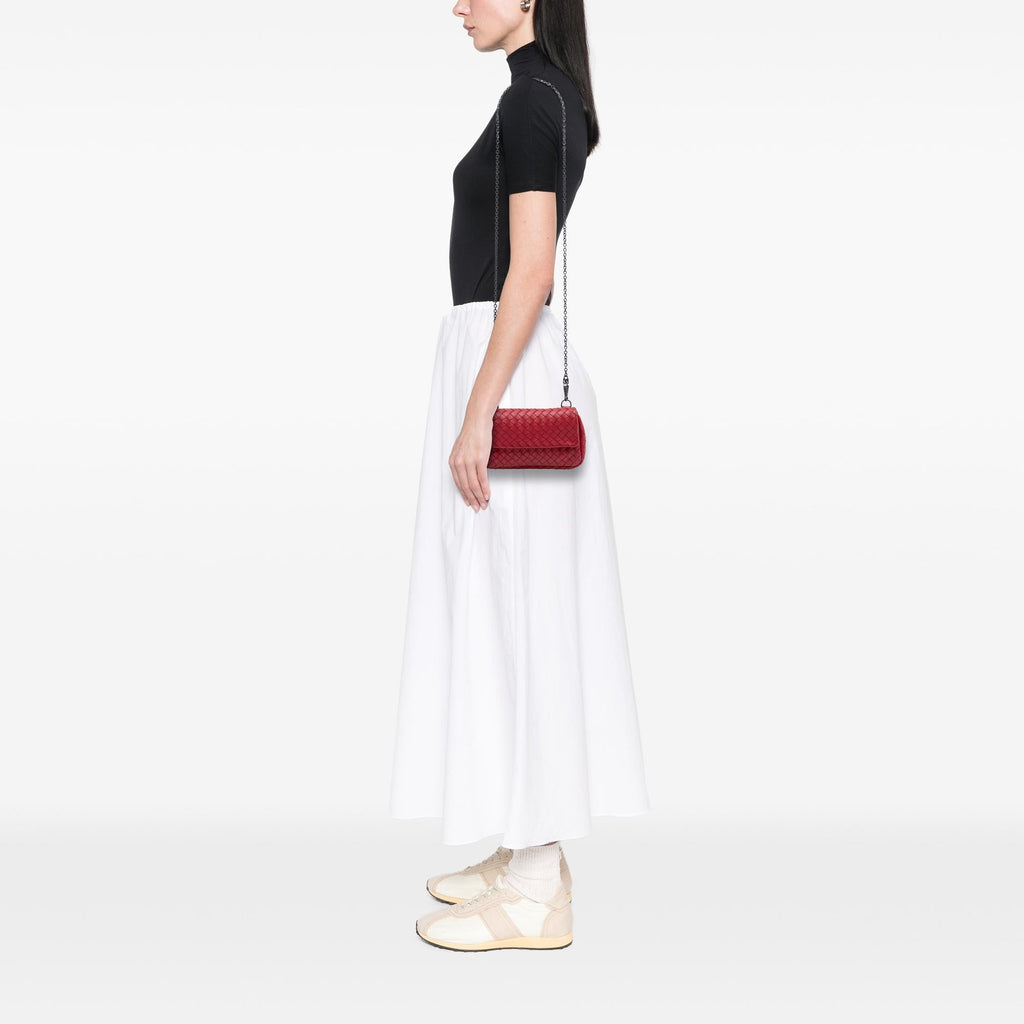 Bottega Veneta Mini Nappa Intrecciato Expandable Chain Flap Crossbody