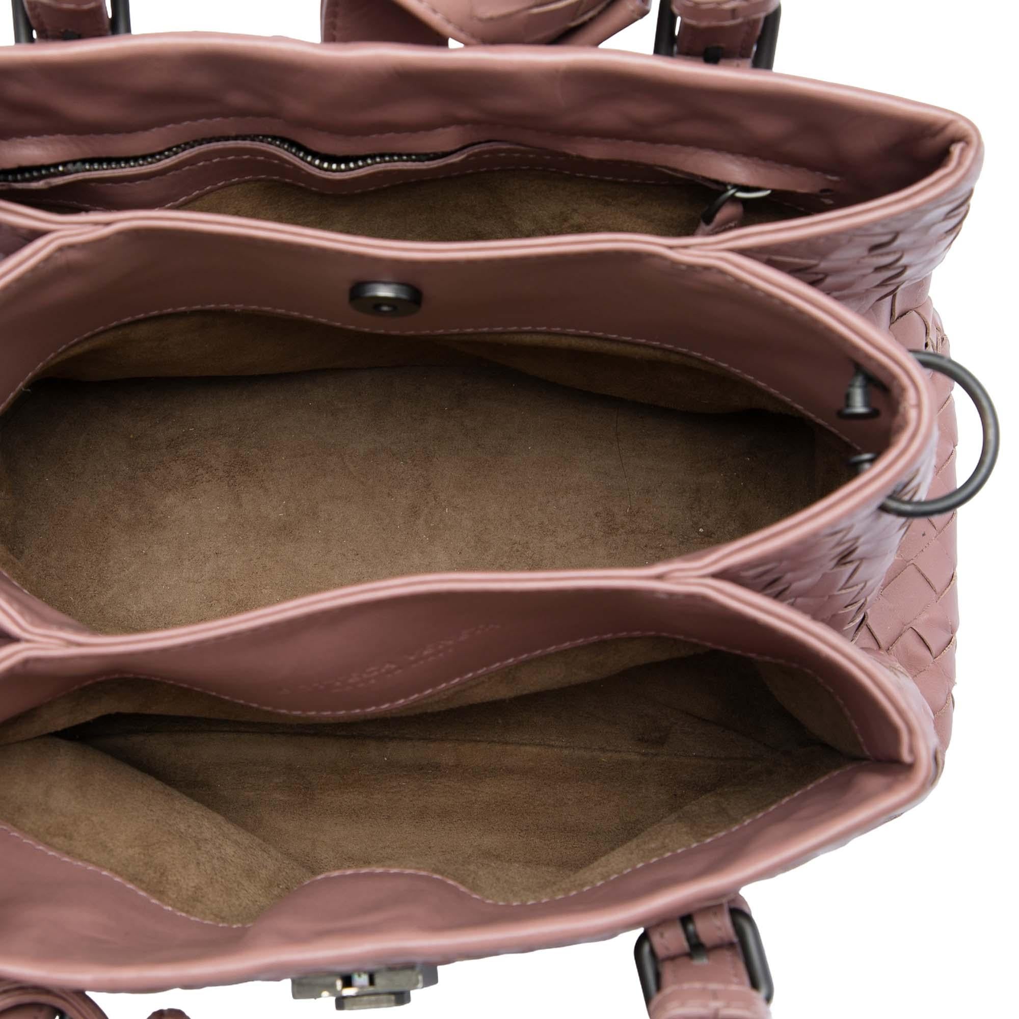 Bottega Veneta Mini Nappa Intrecciato Roma Satchel