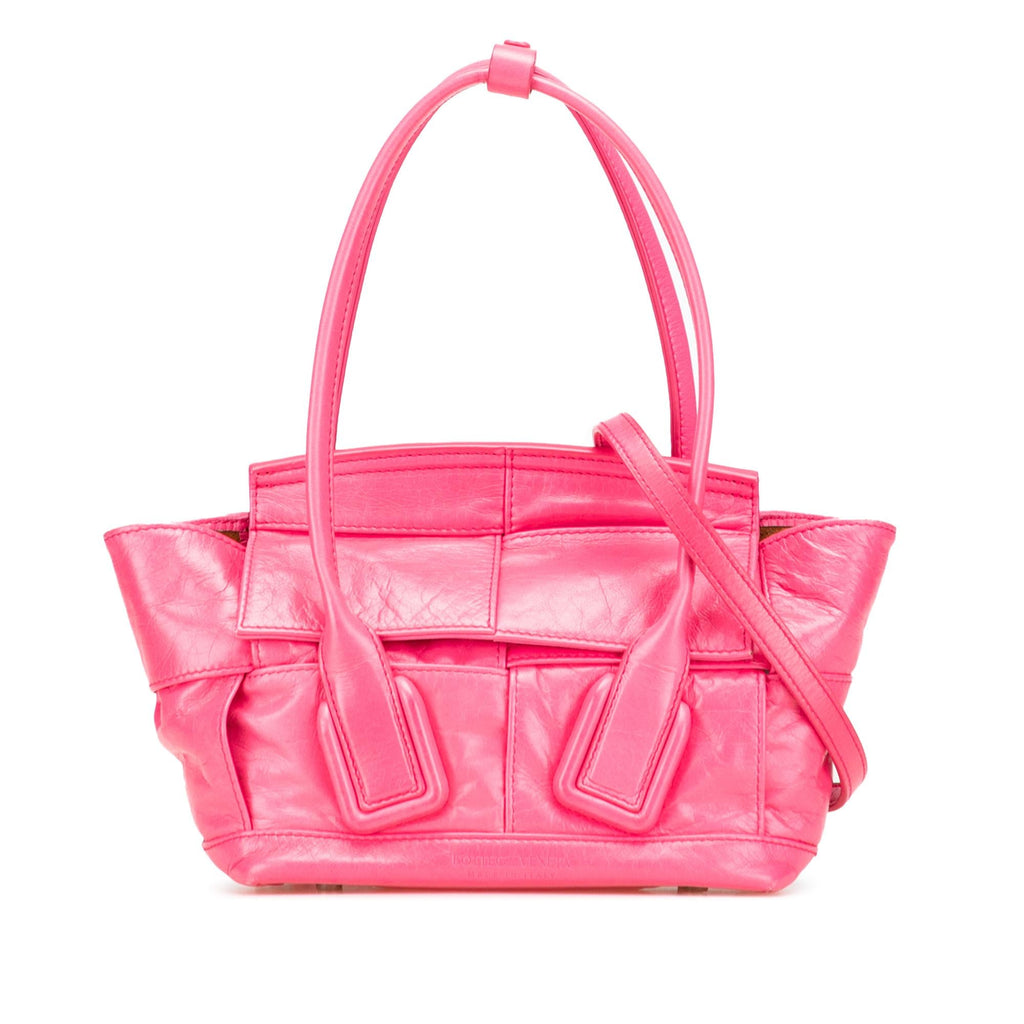 Bottega Veneta Mini Paper Calfskin Intrecciato Arco Satchel