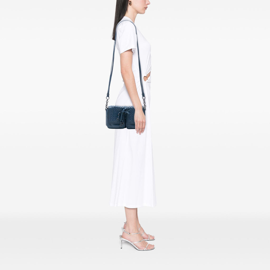 Bottega Veneta Nappa Intrecciato Double Pocket Flap Crossbody