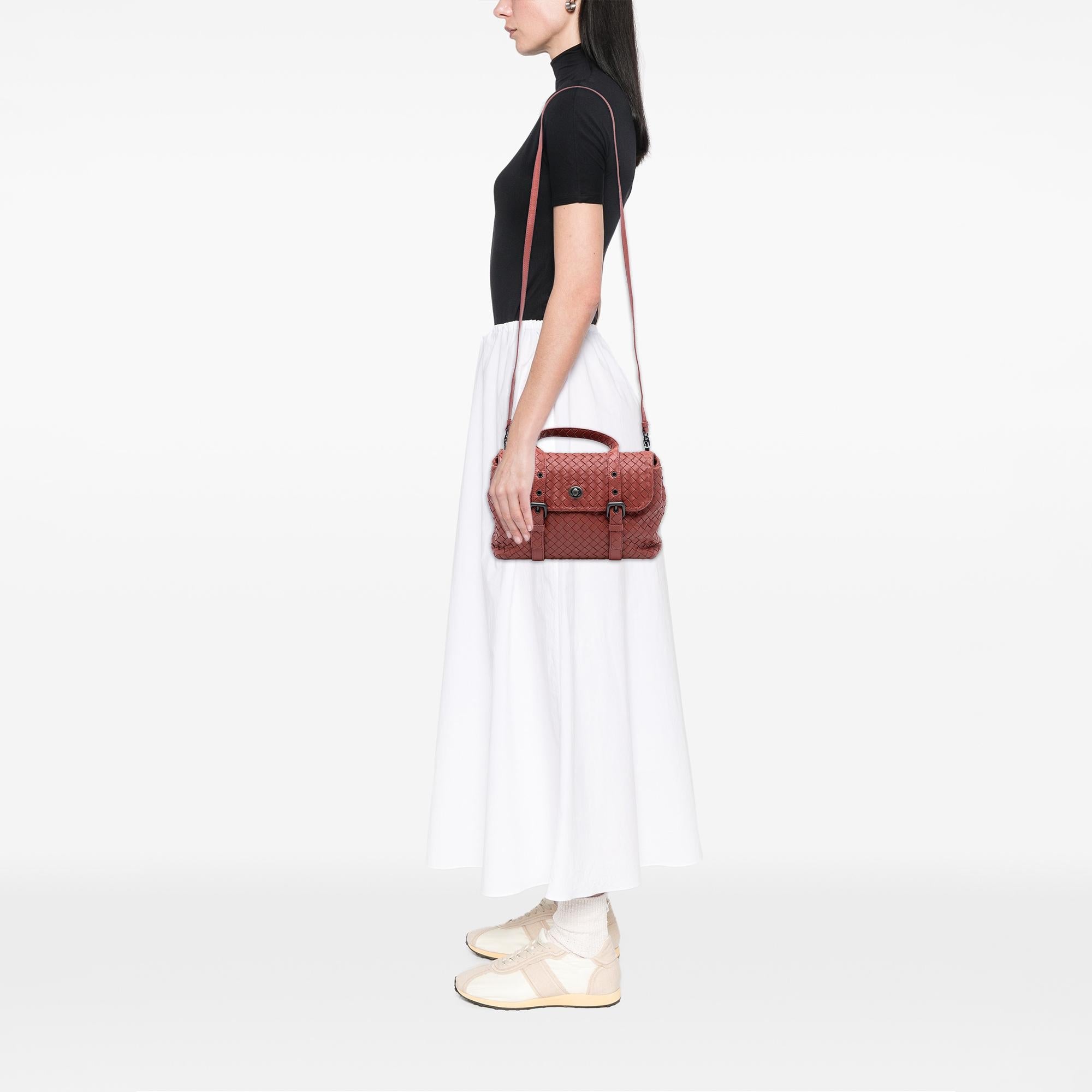 Bottega Veneta Nappa Intrecciato Flap Satchel