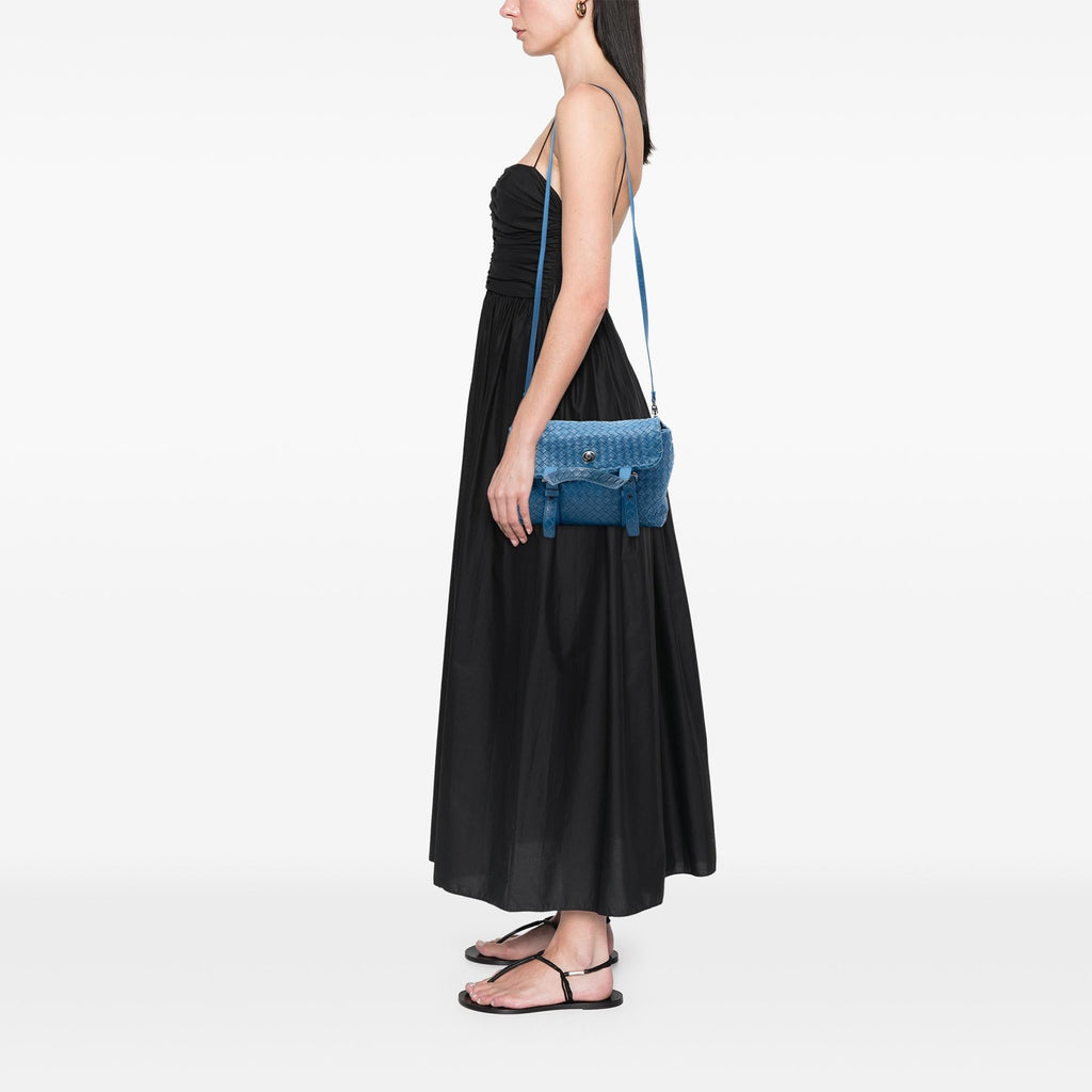 Bottega Veneta Nappa Intrecciato Flap Satchel