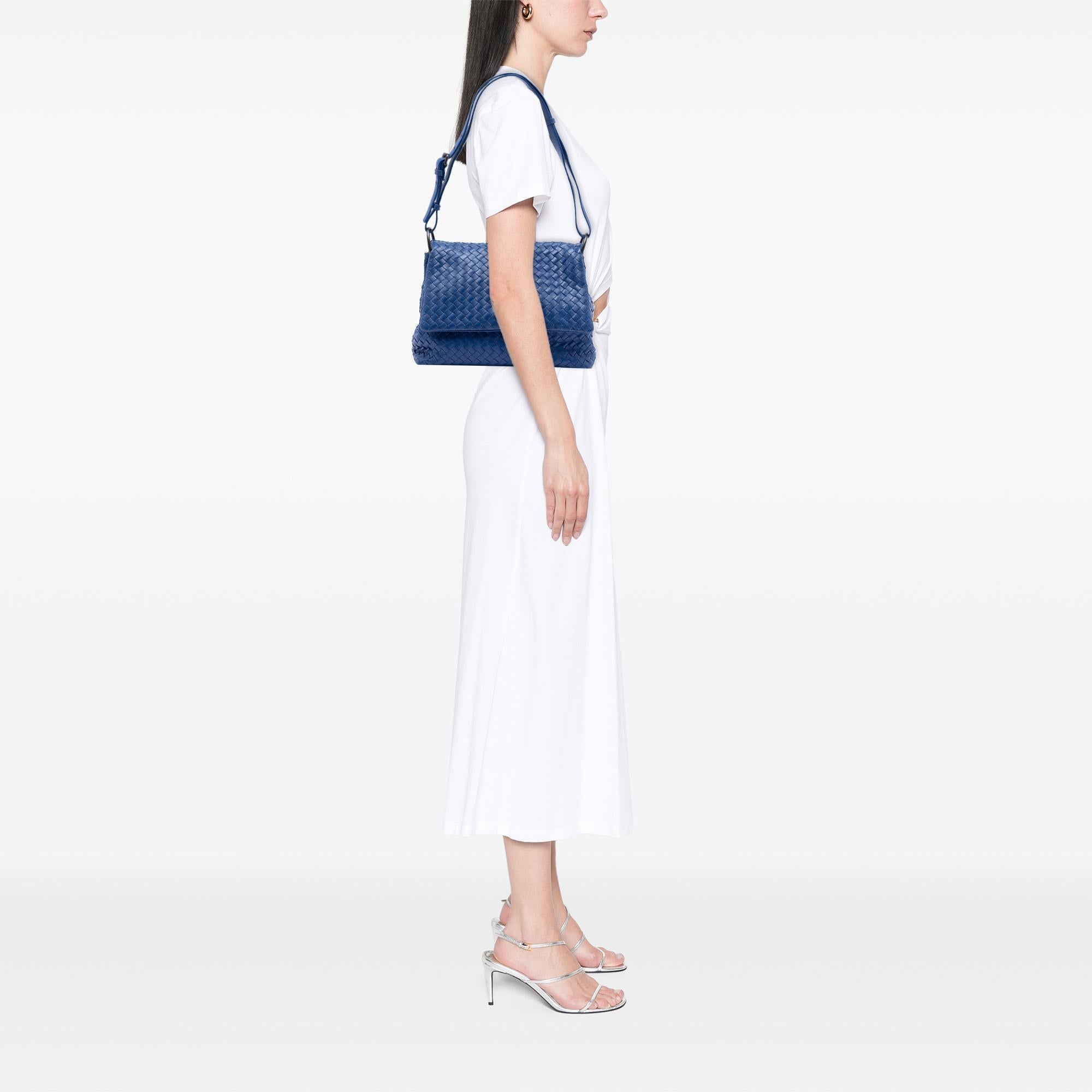 Bottega Veneta Nappa Intrecciato Flap Shoulder Bag