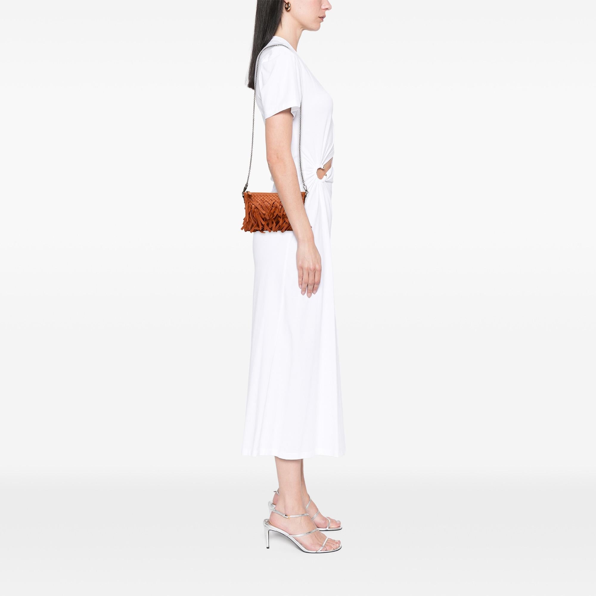 Bottega Veneta Nappa Intrecciato Palio Fringe Chain Crossbody