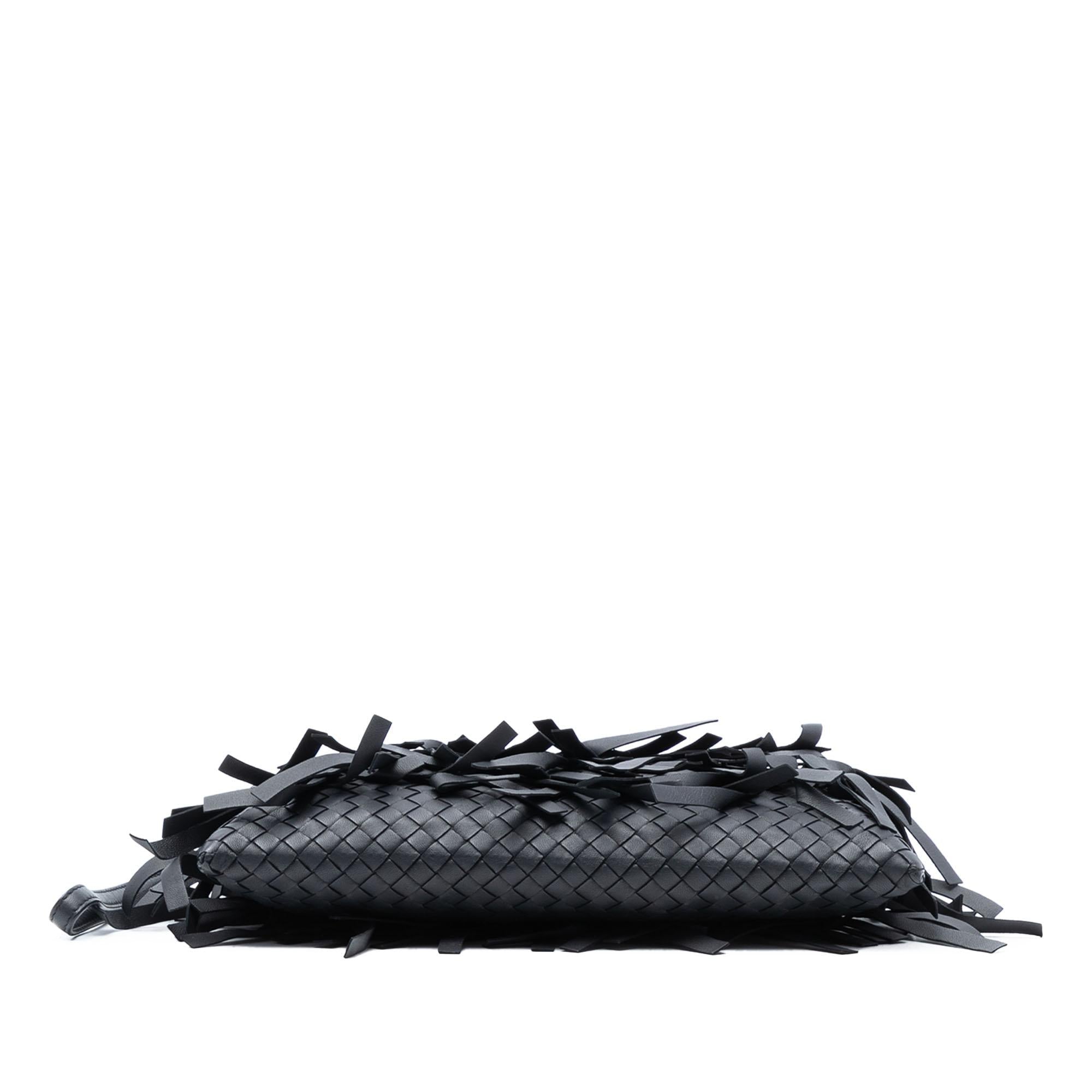 Bottega Veneta Nappa Intrecciato Palio Fringe Clutch