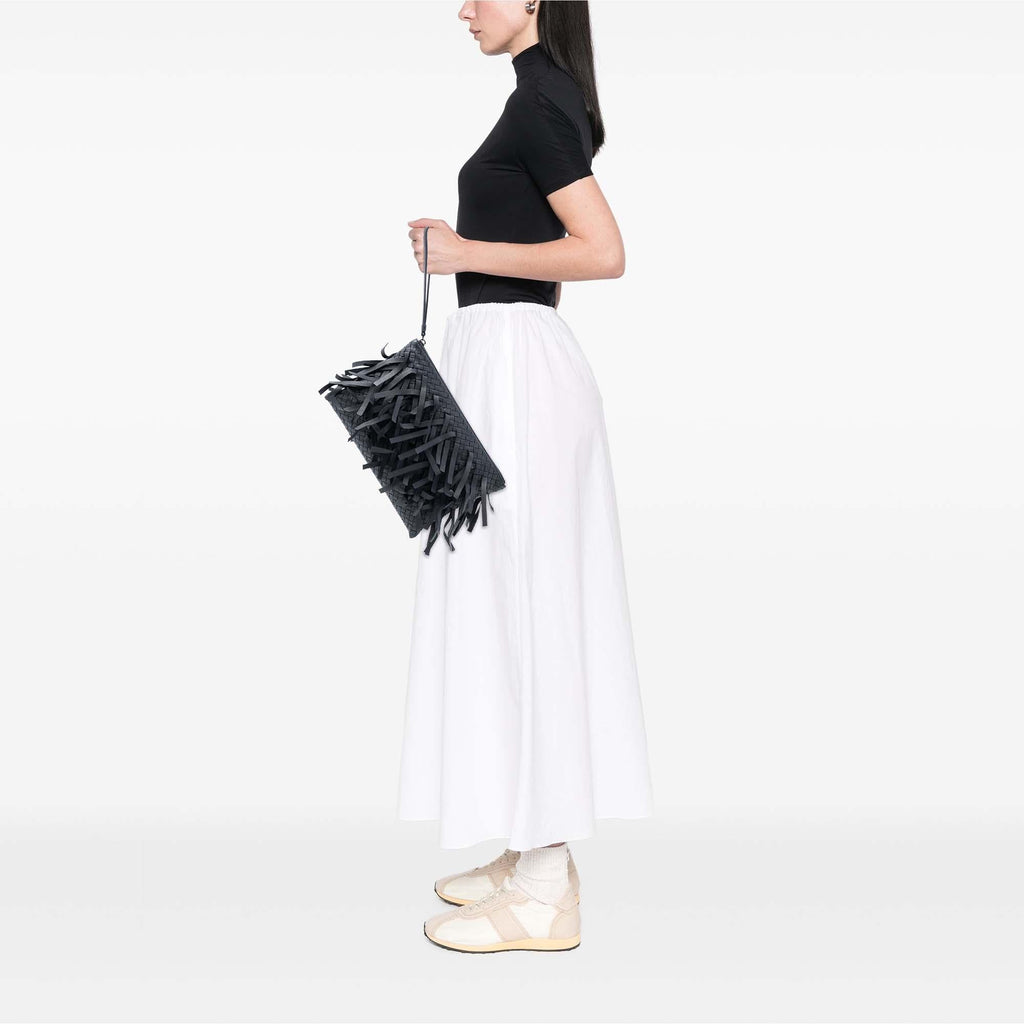 Bottega Veneta Nappa Intrecciato Palio Fringe Clutch