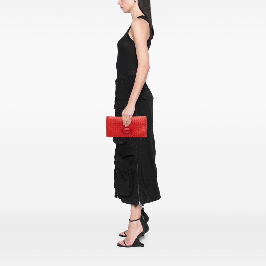 Bottega Veneta Nappa Intrecciato Turn Lock Clutch